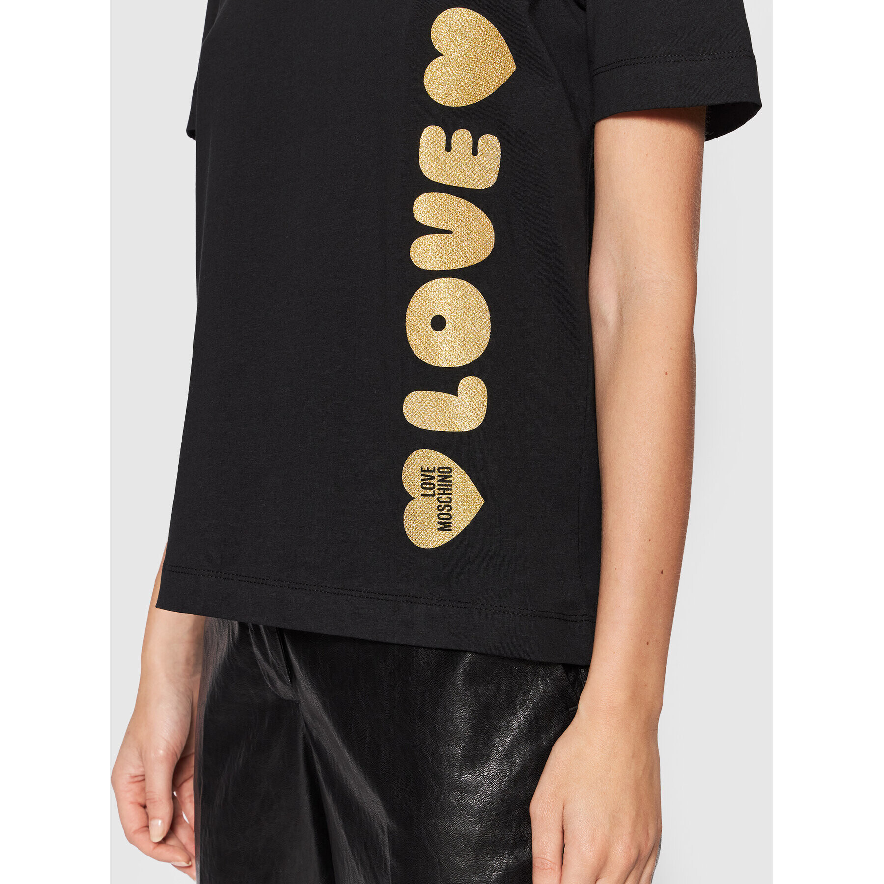 LOVE MOSCHINO T-Shirt W4H0616M 3876 Černá Regular Fit - Pepit.cz