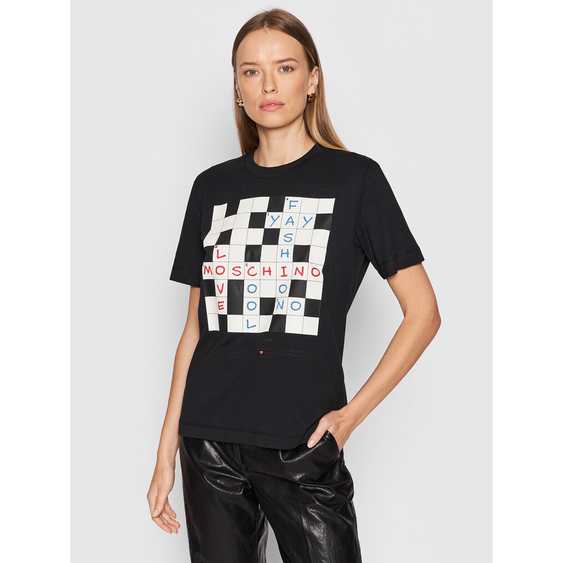 LOVE MOSCHINO T-Shirt W4H0617M 3876 Černá Regular Fit - Pepit.cz