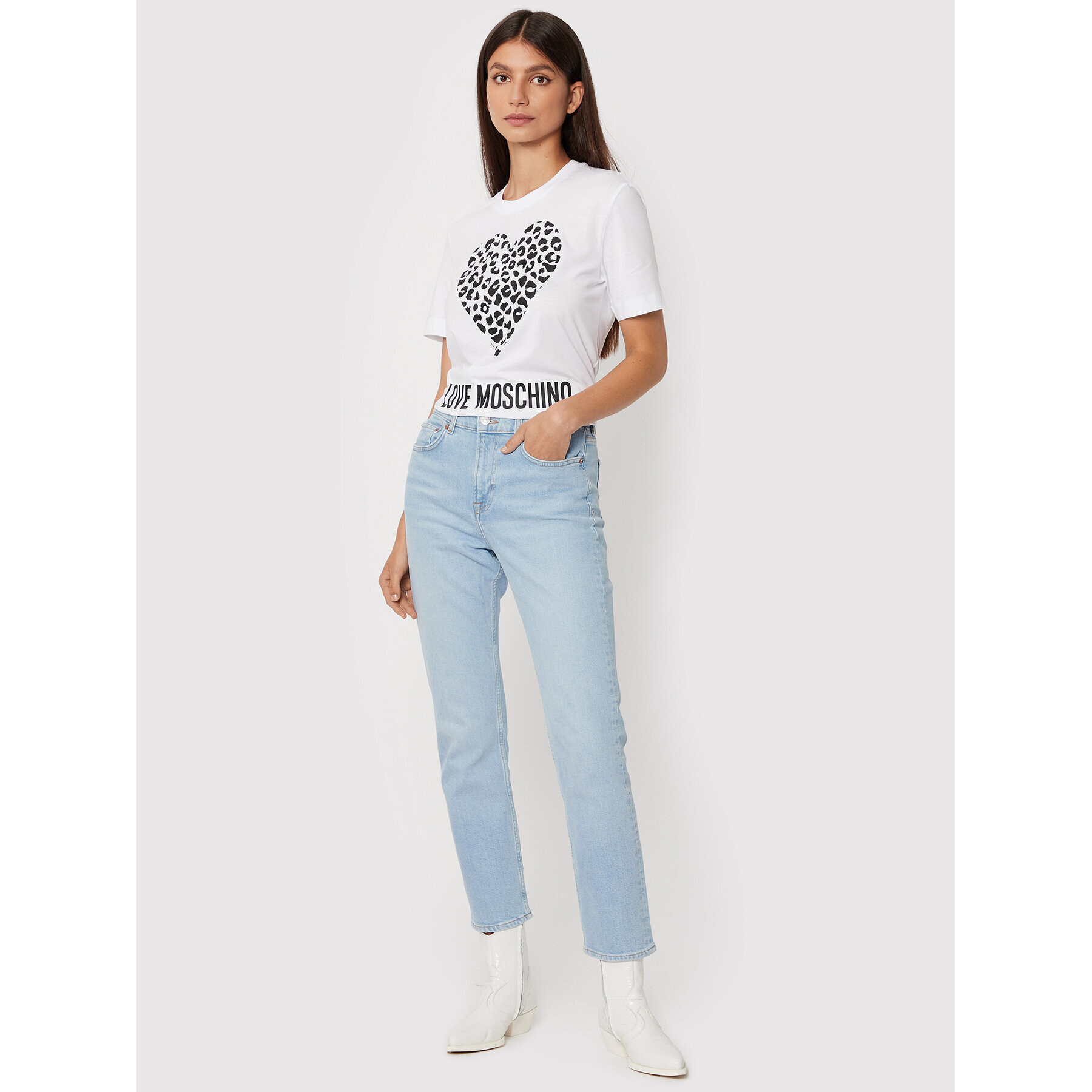 LOVE MOSCHINO T-Shirt W4H0627M 3876 Bílá Regular Fit - Pepit.cz