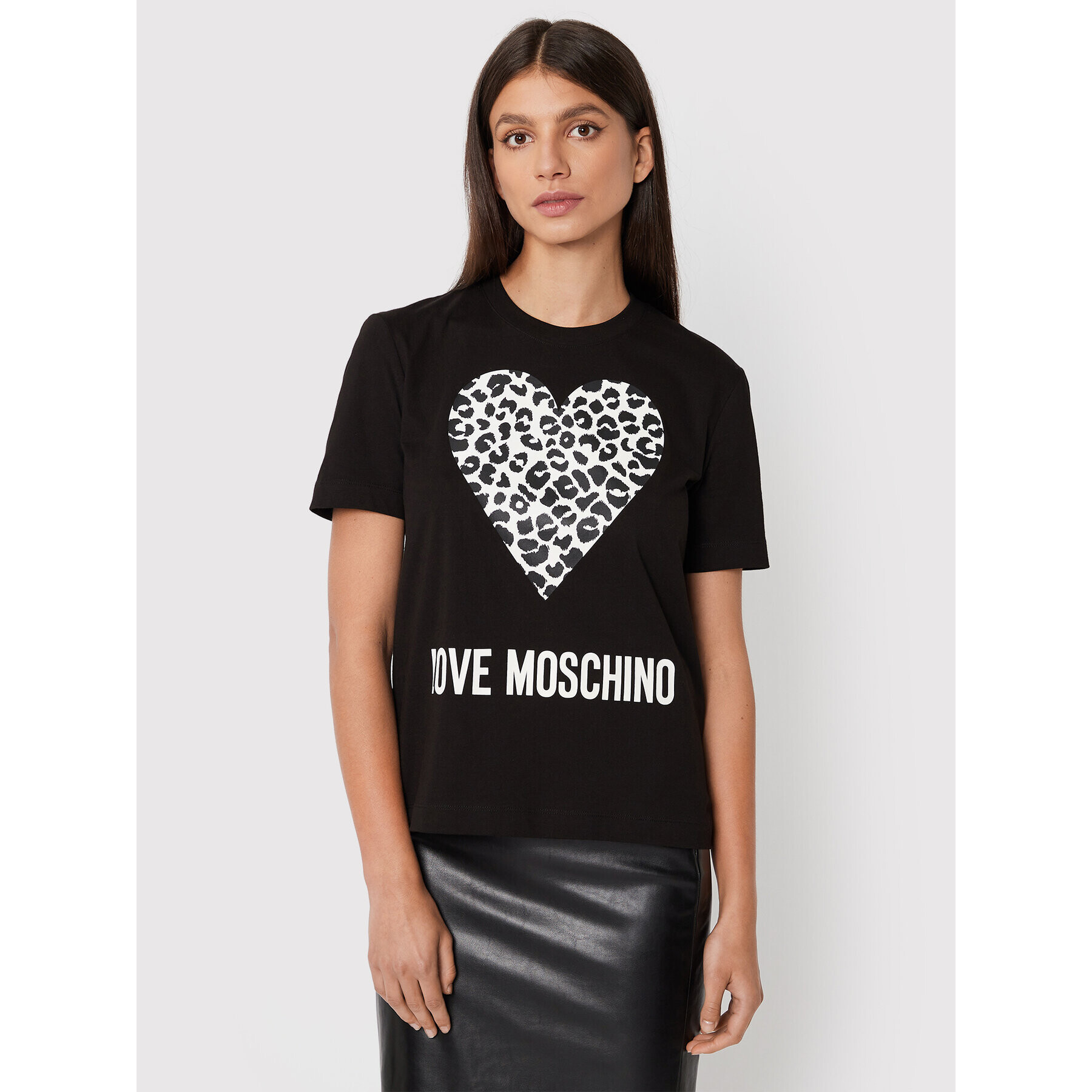 LOVE MOSCHINO T-Shirt W4H0627M 3876 Černá Regular Fit - Pepit.cz