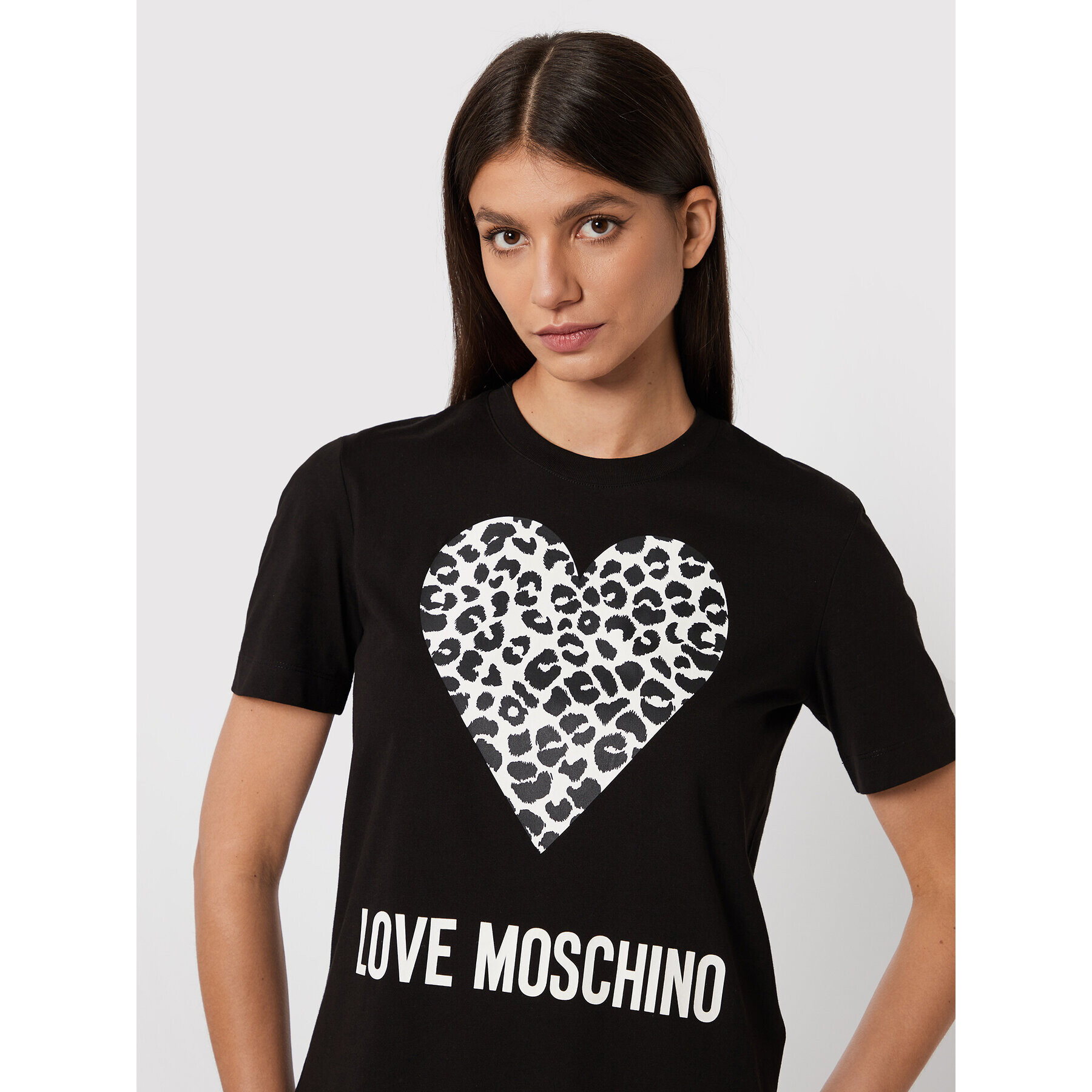 LOVE MOSCHINO T-Shirt W4H0627M 3876 Černá Regular Fit - Pepit.cz