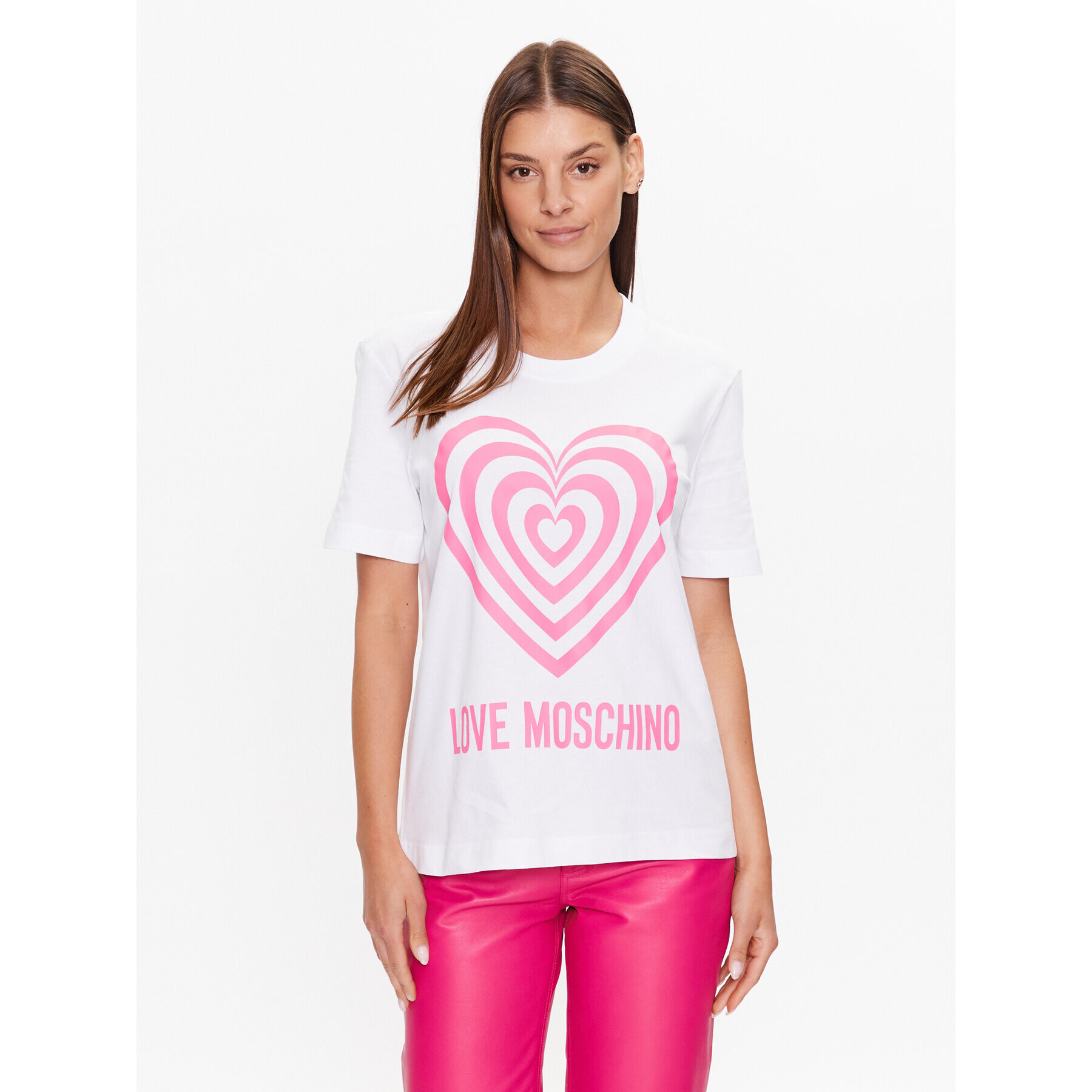 LOVE MOSCHINO T-Shirt W4H0637M 3876 Bílá Regular Fit - Pepit.cz