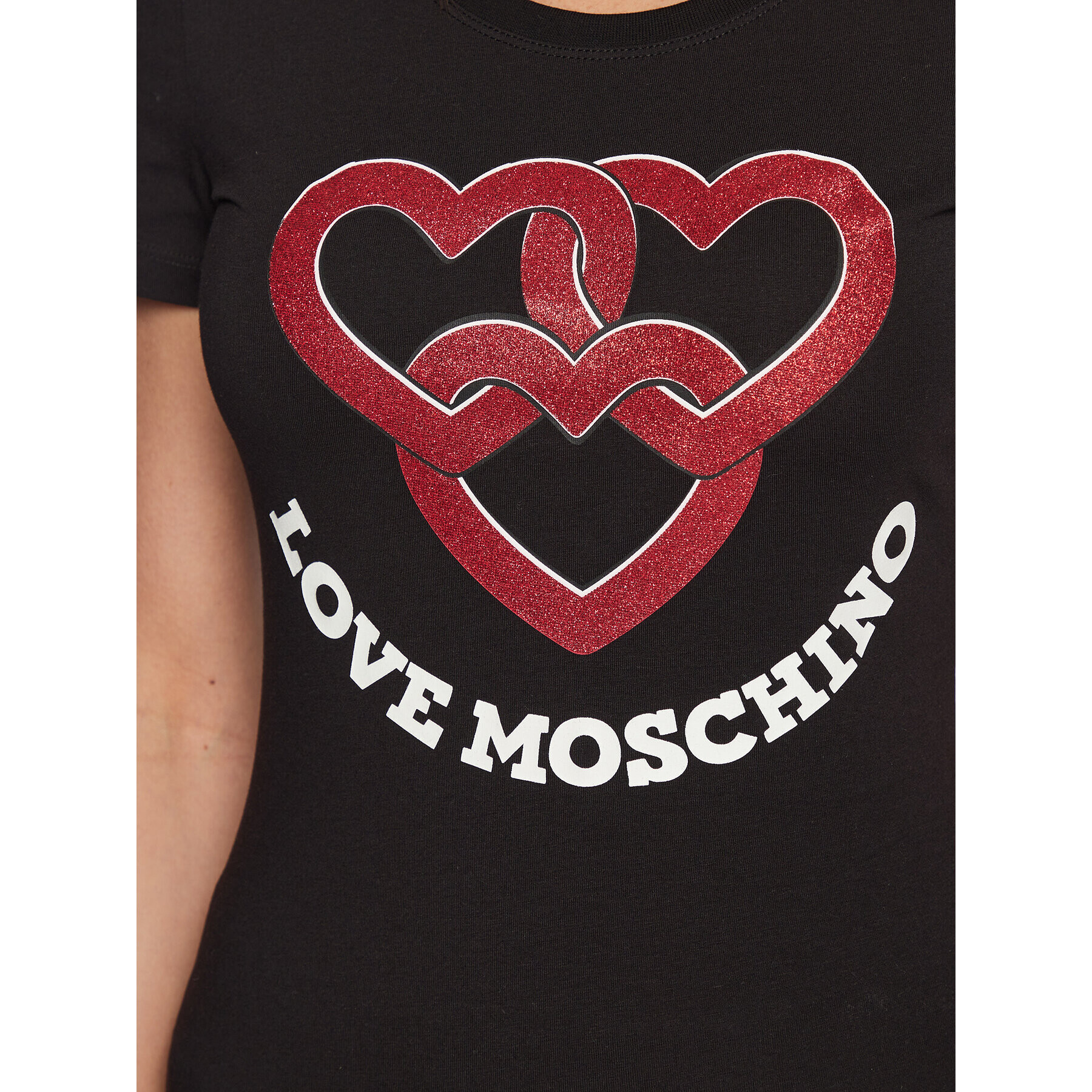 LOVE MOSCHINO T-Shirt W4H1930E 1951 Černá Slim Fit - Pepit.cz