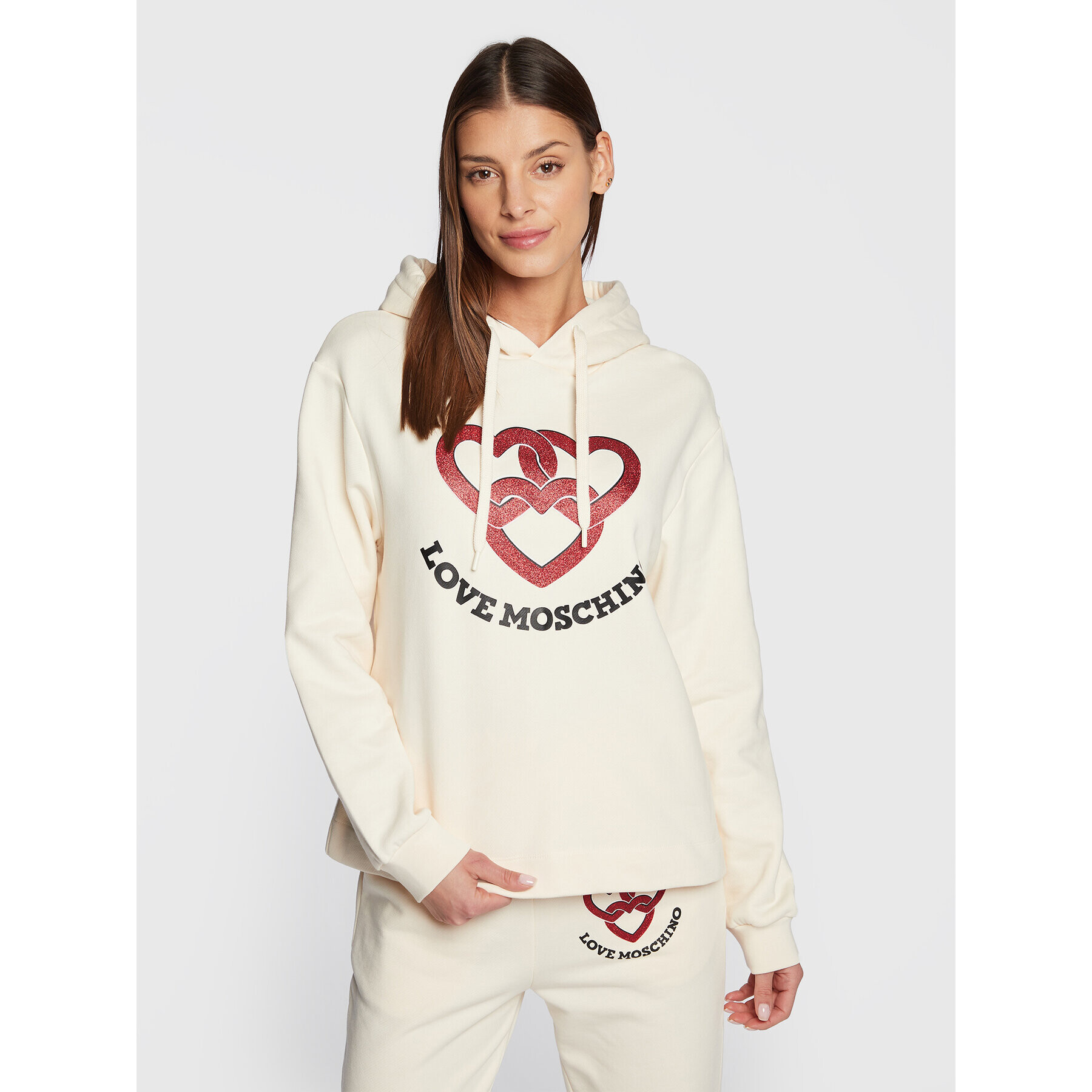 LOVE MOSCHINO Tepláková souprava W002701M 4055 Écru Regular Fit - Pepit.cz