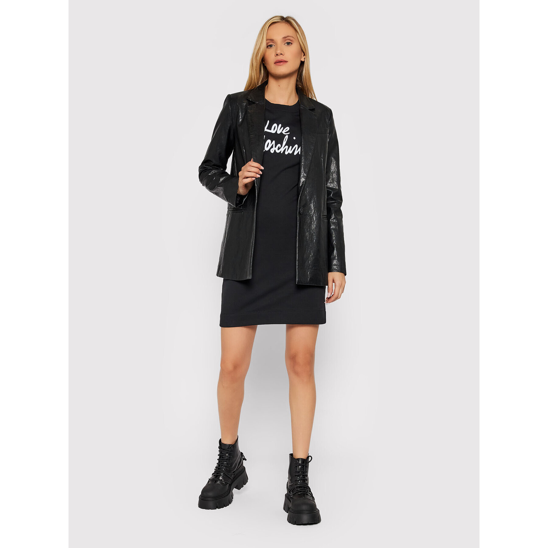 LOVE MOSCHINO Úpletové šaty W5C0002E 2288 Černá Regular Fit - Pepit.cz