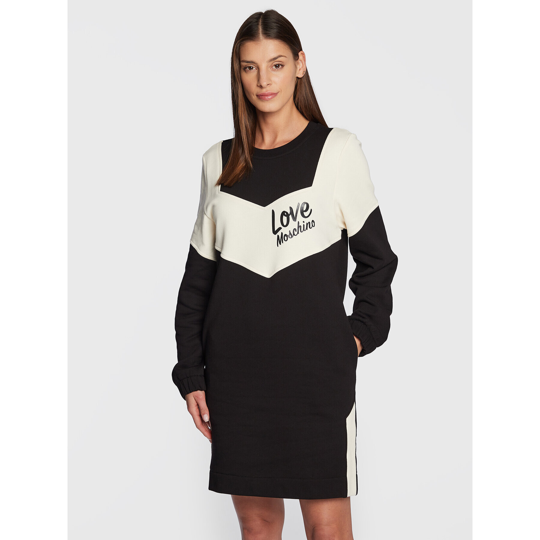 LOVE MOSCHINO Úpletové šaty W5C9601M 4055 Černá Regular Fit - Pepit.cz