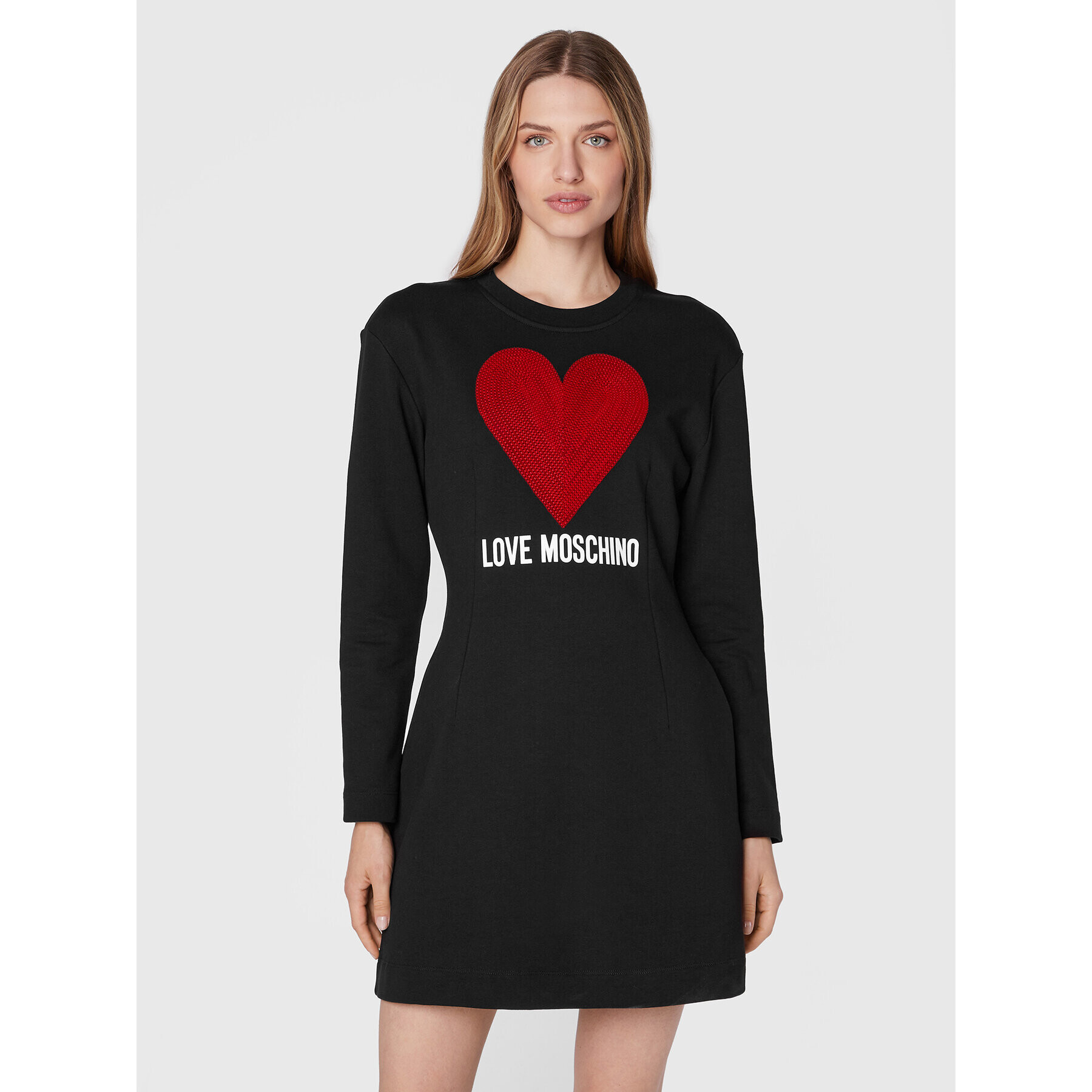 LOVE MOSCHINO Úpletové šaty WD0501E 2388 Černá Regular Fit - Pepit.cz