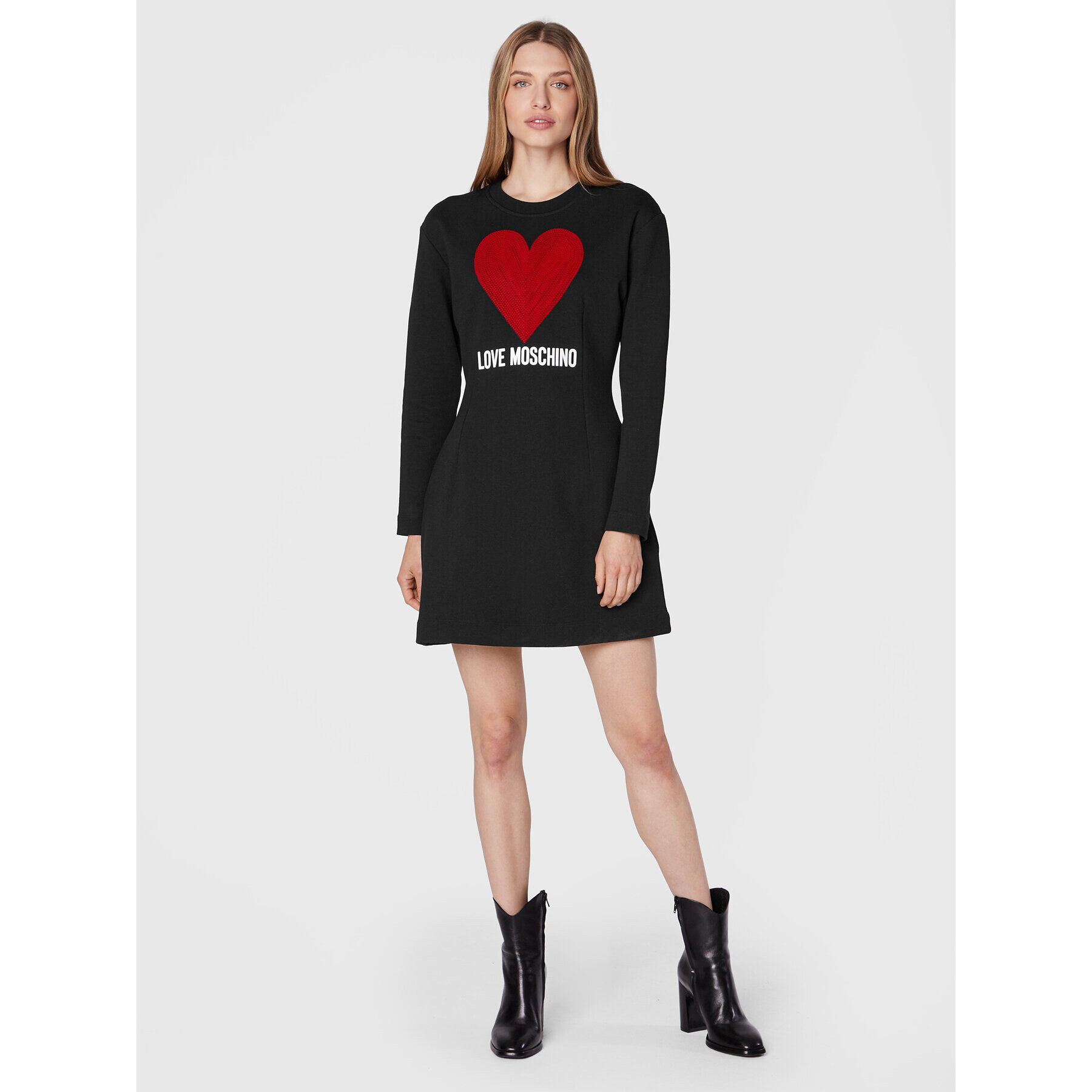 LOVE MOSCHINO Úpletové šaty WD0501E 2388 Černá Regular Fit - Pepit.cz