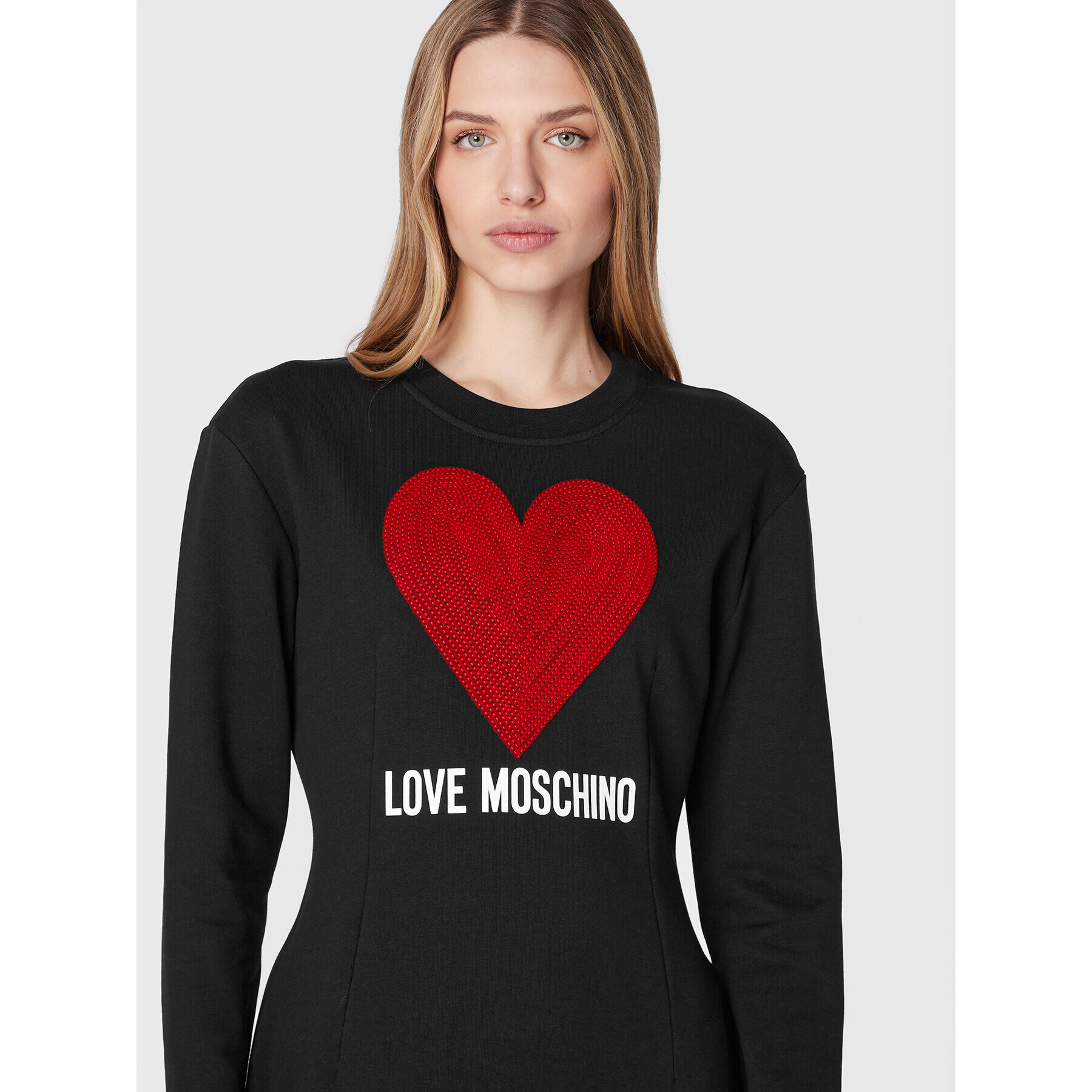 LOVE MOSCHINO Úpletové šaty WD0501E 2388 Černá Regular Fit - Pepit.cz