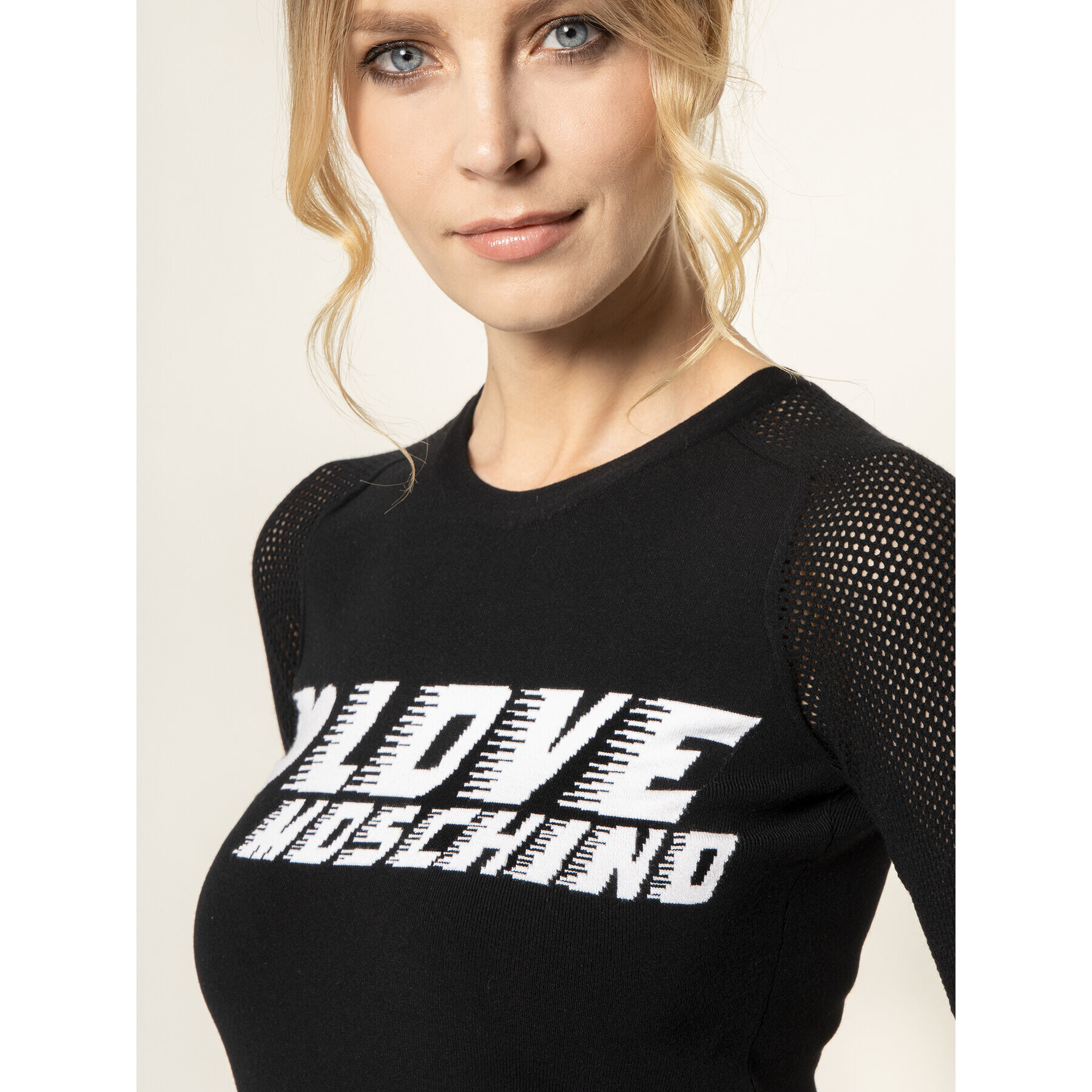 LOVE MOSCHINO Úpletové šaty WSR8510X 0844 Černá Regular Fit - Pepit.cz