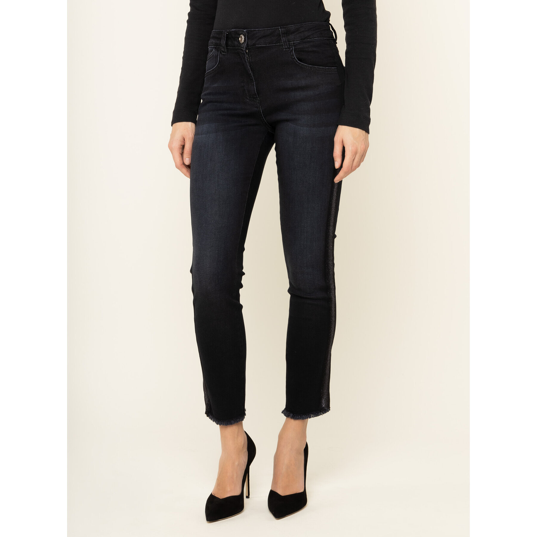 Luisa Spagnoli Skinny Fit džíny Oberis 536436 Černá Skinny Fit - Pepit.cz