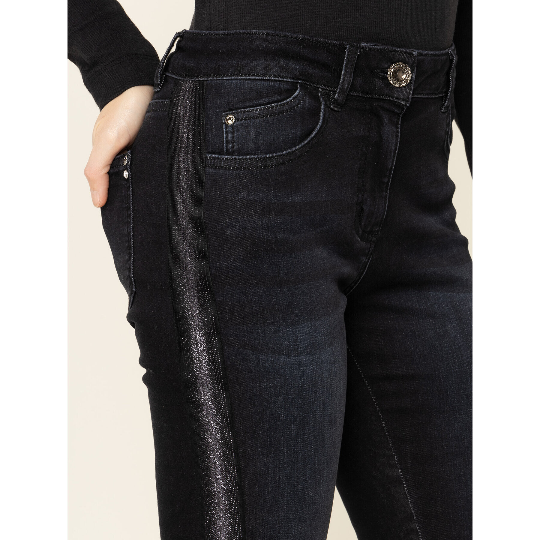 Luisa Spagnoli Skinny Fit džíny Oberis 536436 Černá Skinny Fit - Pepit.cz