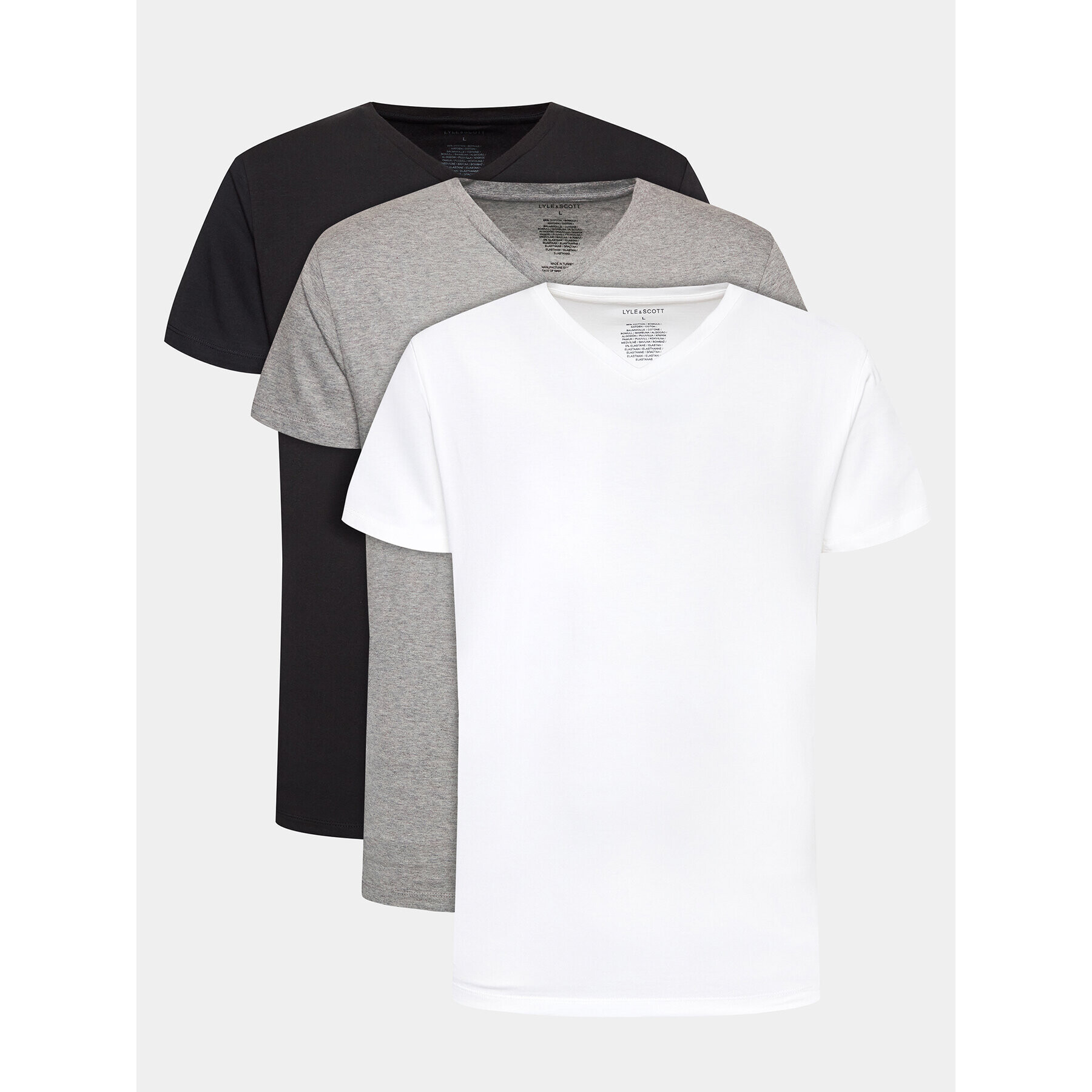 Lyle & Scott 3-dílná sada T-shirts Parker 3 Pack V Neck T-shirt LG1803V Černá Regular Fit - Pepit.cz