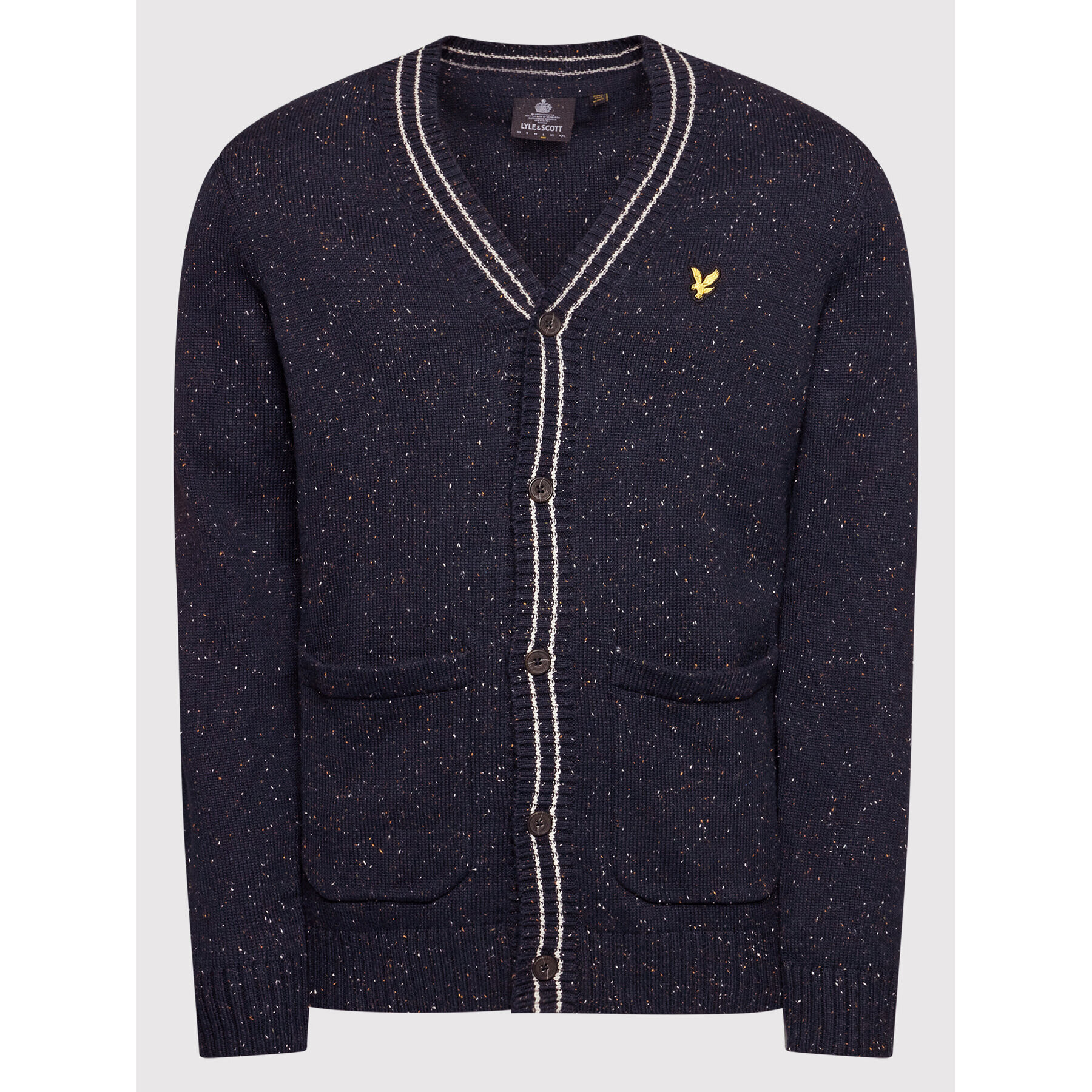 Lyle & Scott Kardigan Flecked KN1505V Tmavomodrá Regular Fit - Pepit.cz