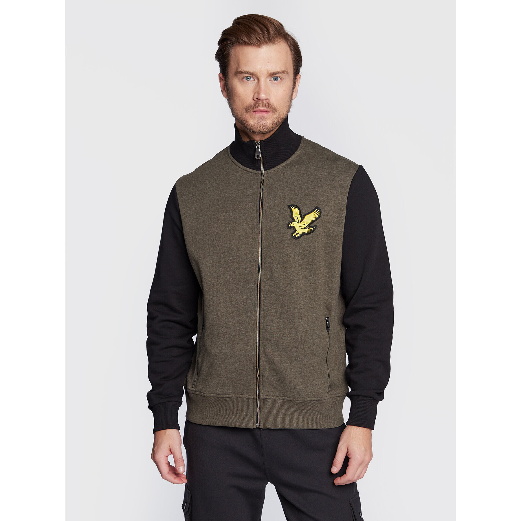 Lyle & Scott Mikina Block ML1728V Khaki Regular Fit - Pepit.cz