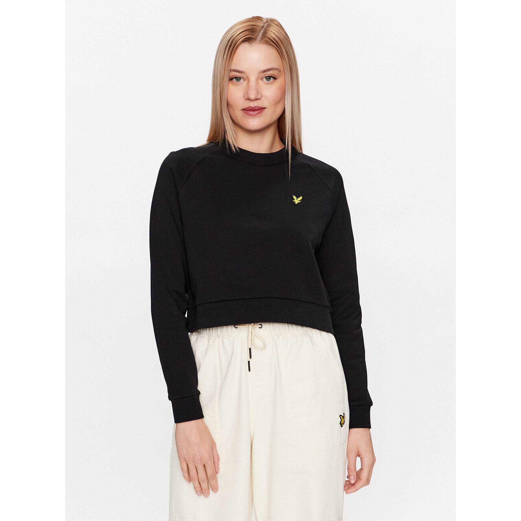 Lyle & Scott Mikina Cropped Sweatshirt MLW1609V Černá Regular Fit - Pepit.cz