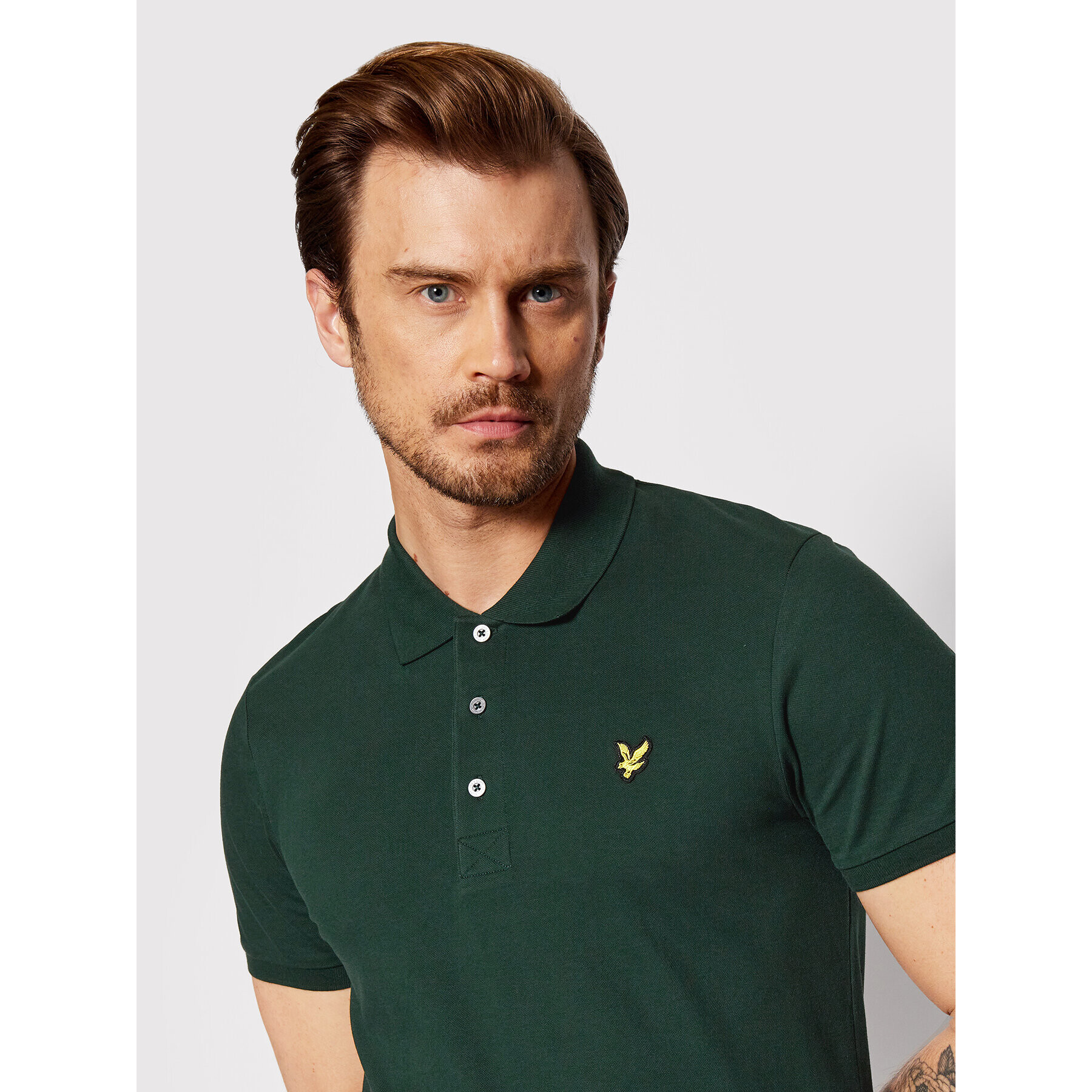 Lyle & Scott Polokošile Plain SP400VOG Zelená Regular Fit - Pepit.cz