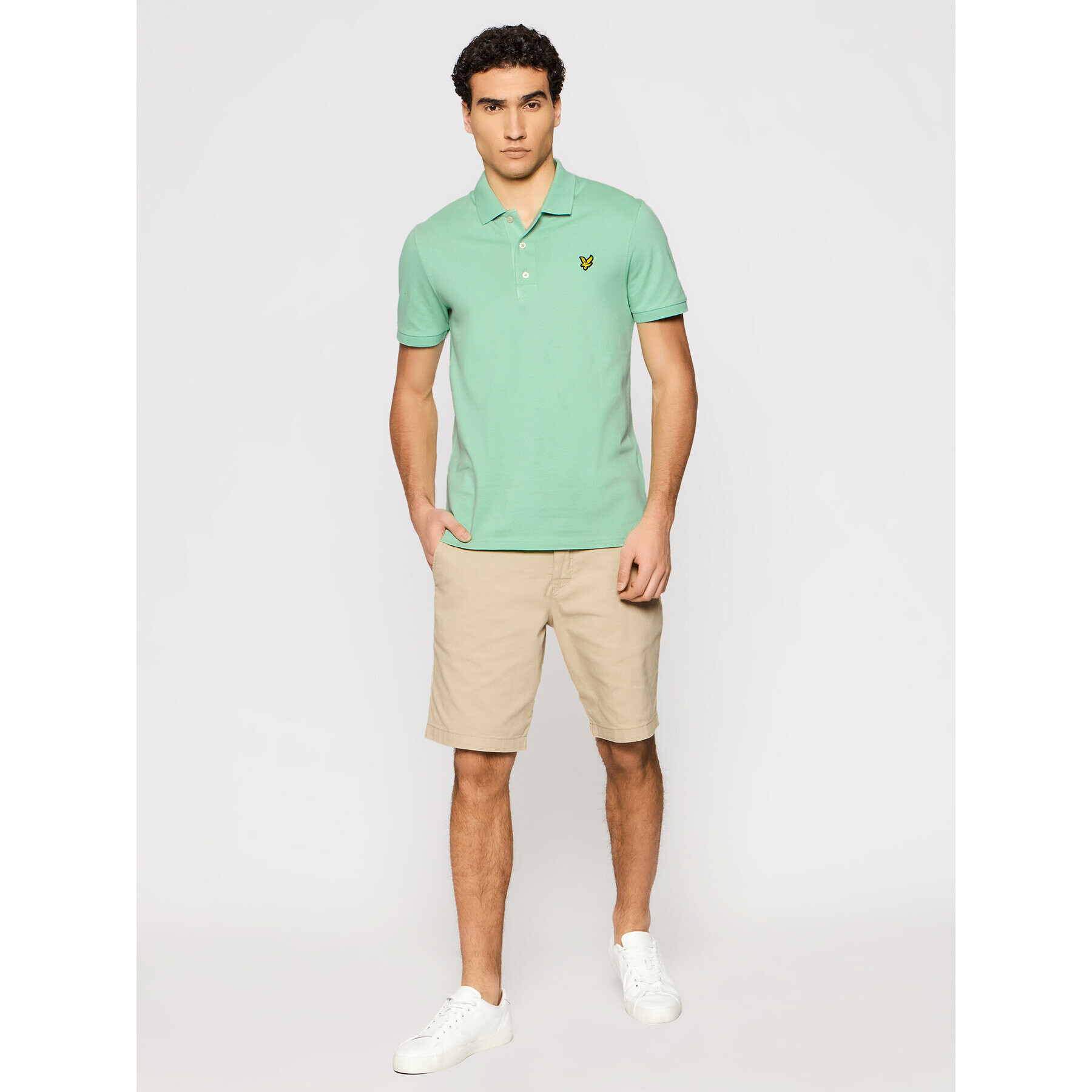 Lyle & Scott Polokošile Plain SP400VOG Zelená Regular Fit - Pepit.cz