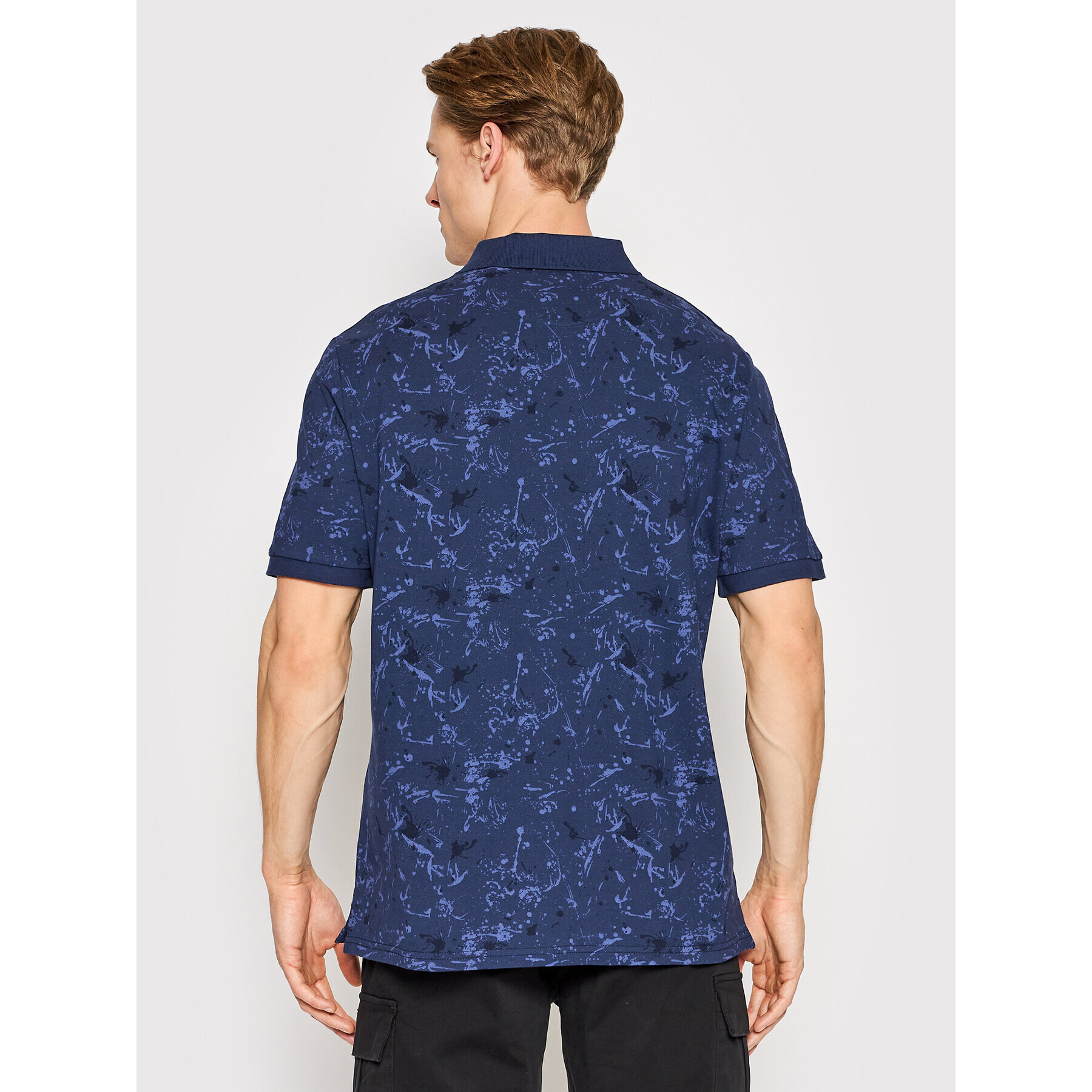 Lyle & Scott Polokošile Splatter Print SP1608V Tmavomodrá Relaxed Fit - Pepit.cz