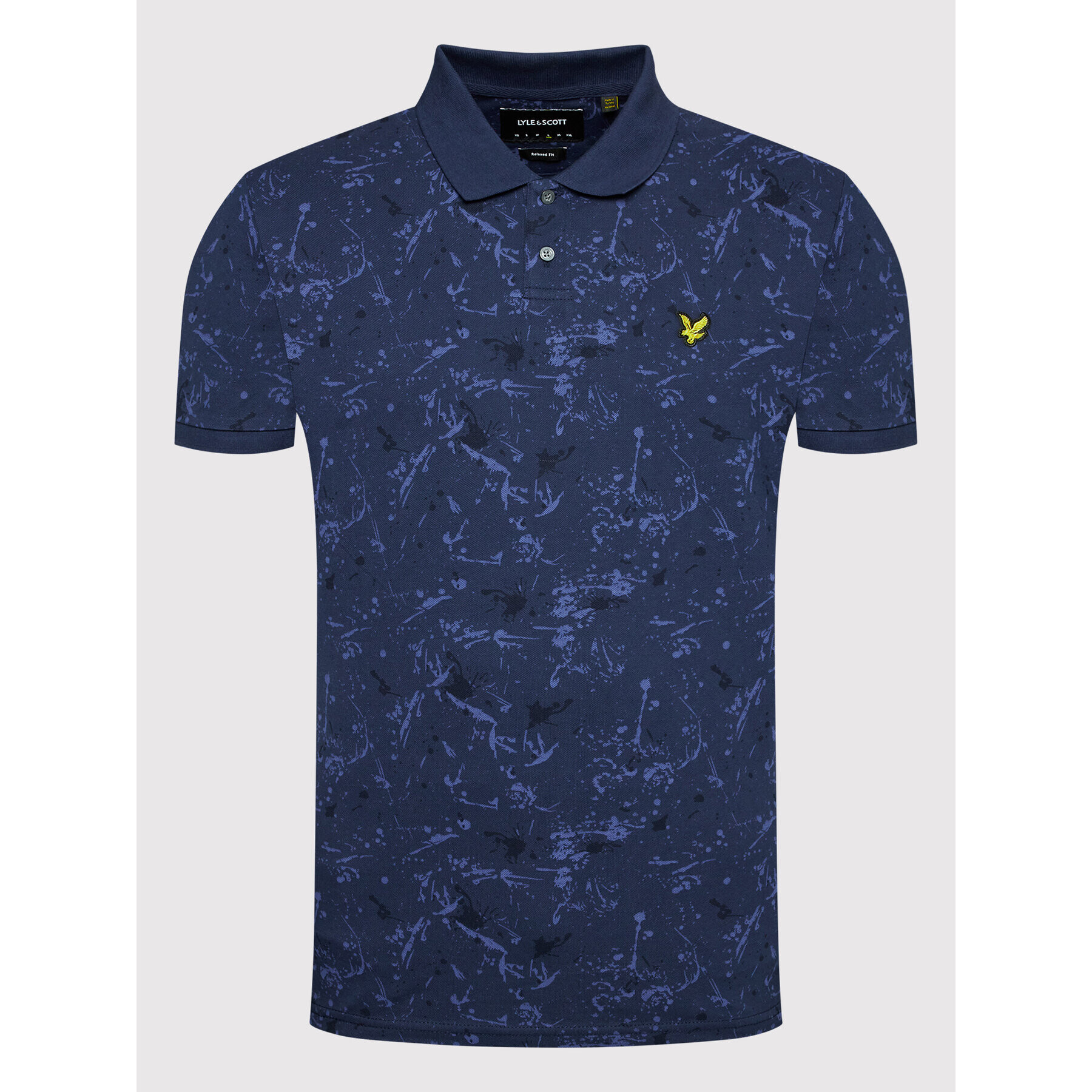 Lyle & Scott Polokošile Splatter Print SP1608V Tmavomodrá Relaxed Fit - Pepit.cz