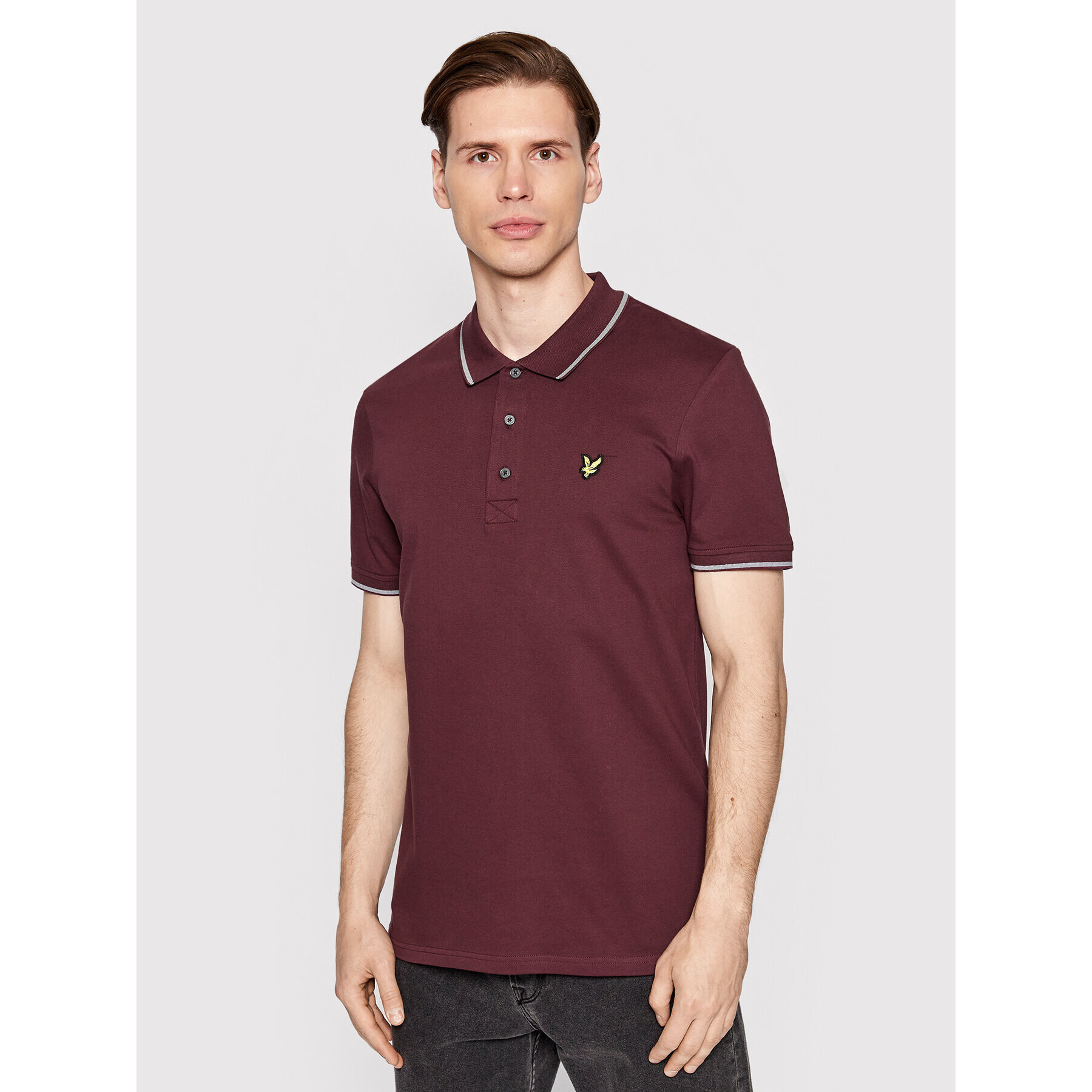 Lyle & Scott Polokošile Tipped SP1524VOG Bordó Regular Fit - Pepit.cz