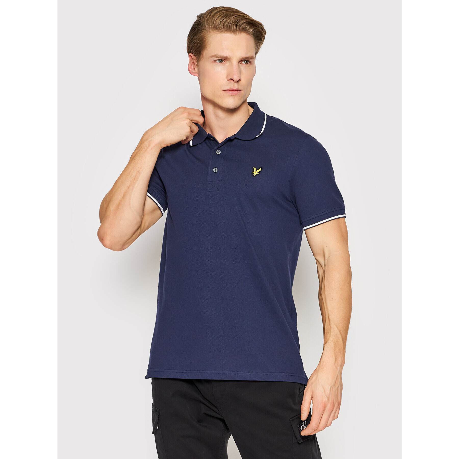 Lyle & Scott Polokošile Tipped SP1524VOG Tmavomodrá Regular Fit - Pepit.cz