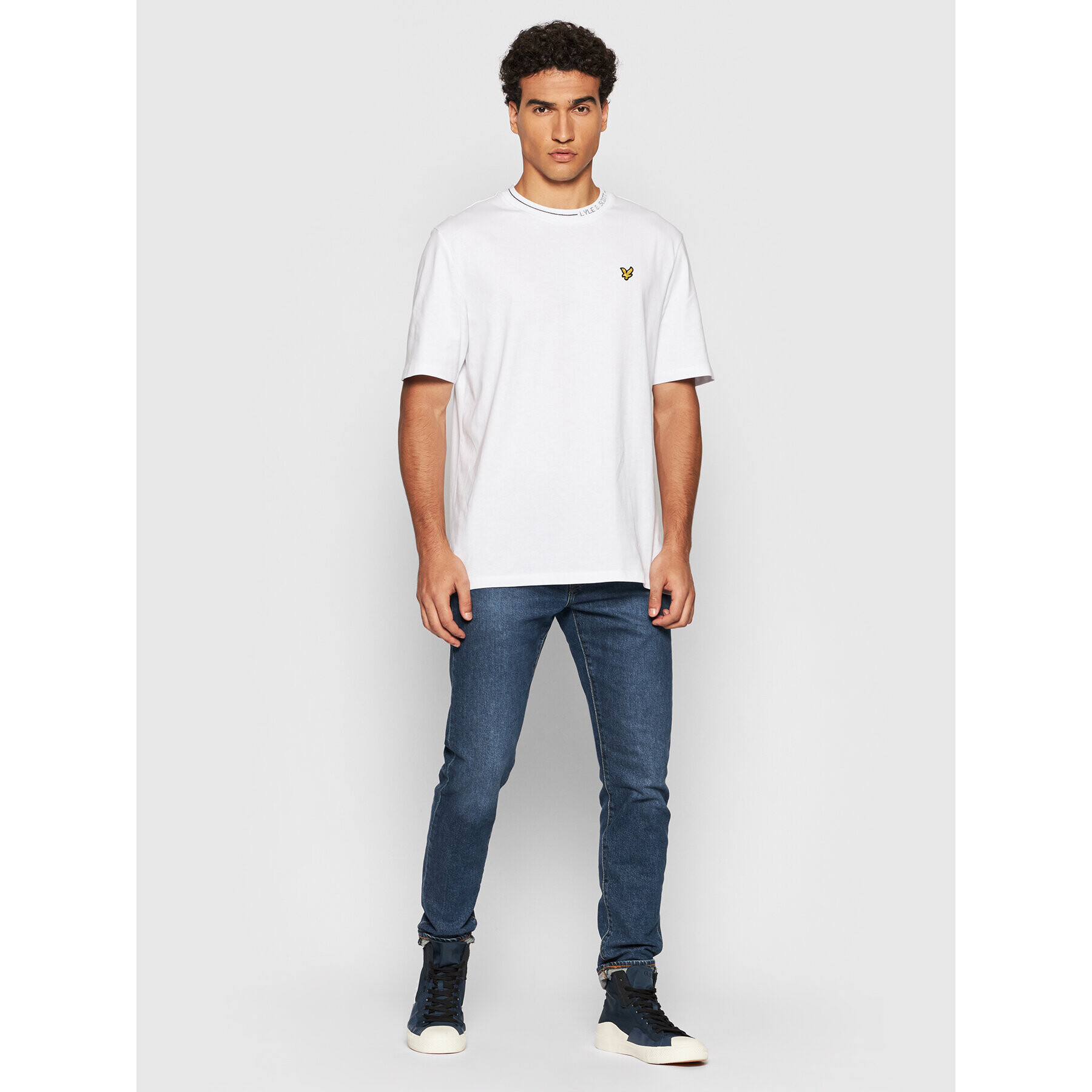 Lyle & Scott T-Shirt Branded Ringer TS1357V Bílá Relaxed Fit - Pepit.cz