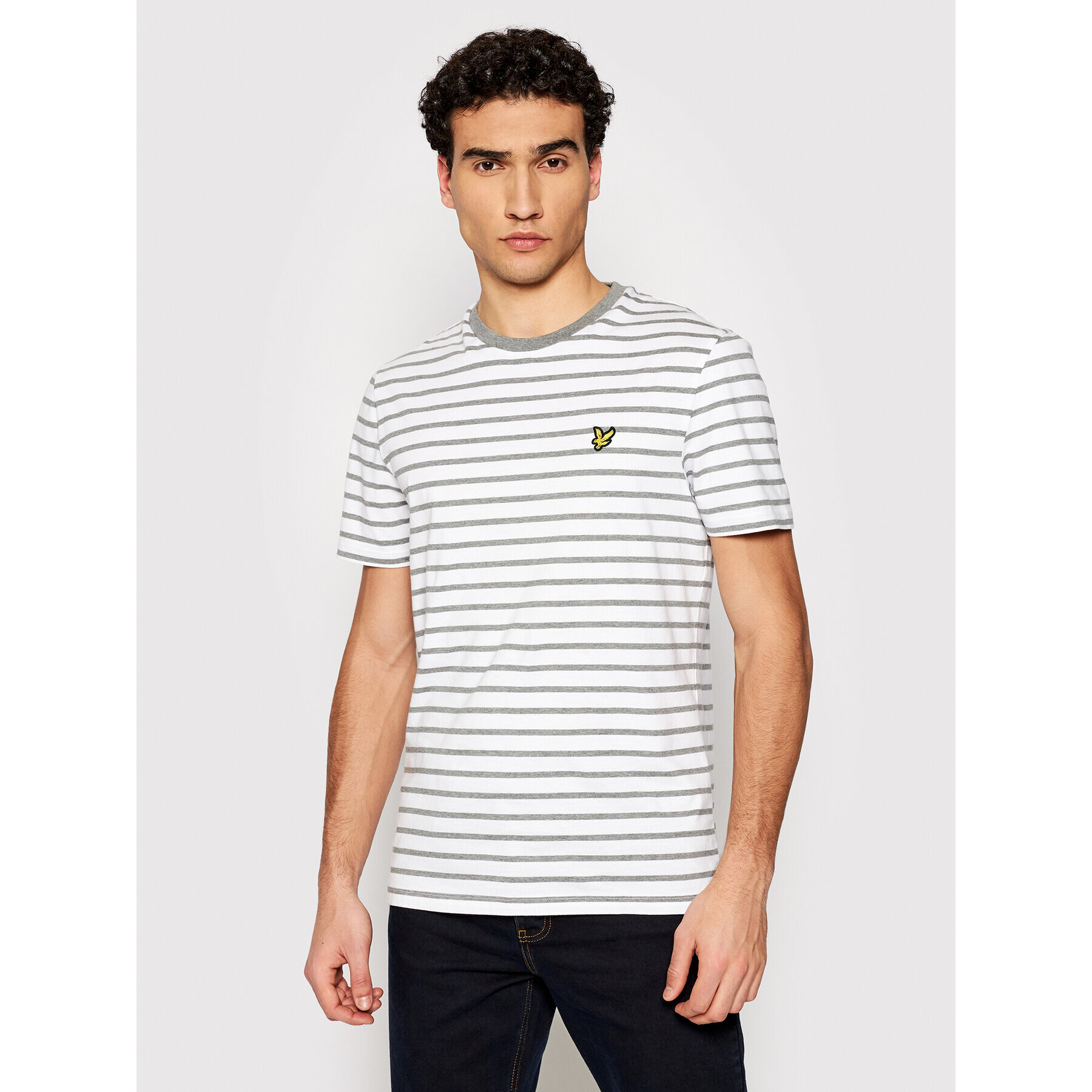 Lyle & Scott T-Shirt Breton Stripe TS508VB Bílá Regular Fit - Pepit.cz