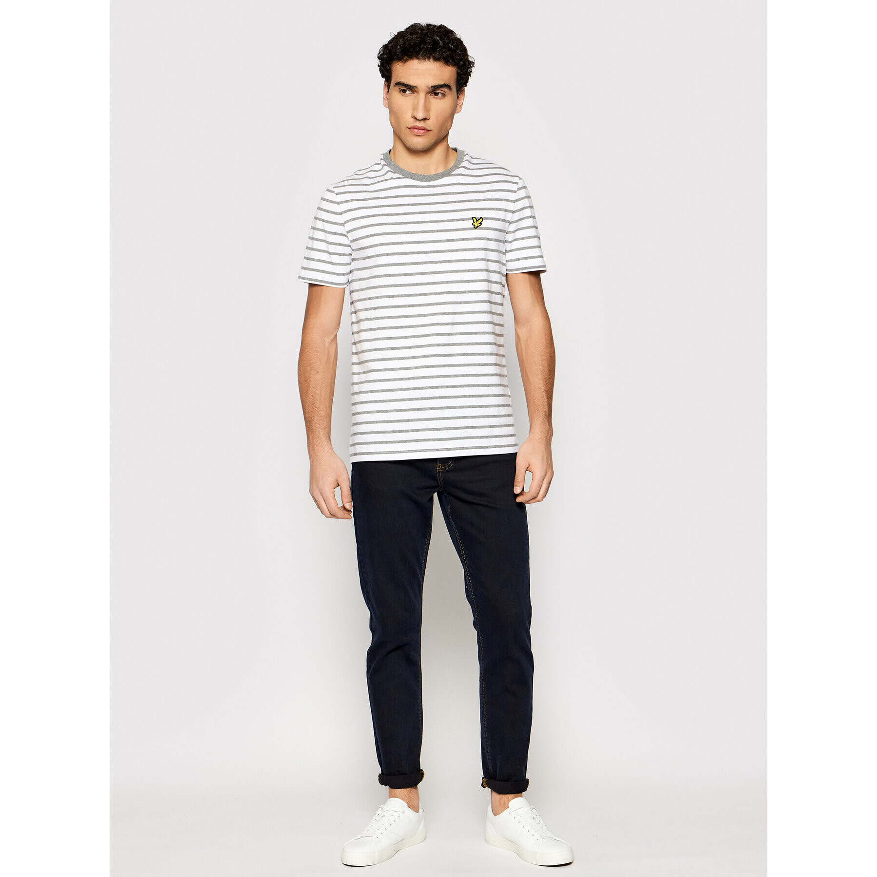 Lyle & Scott T-Shirt Breton Stripe TS508VB Bílá Regular Fit - Pepit.cz