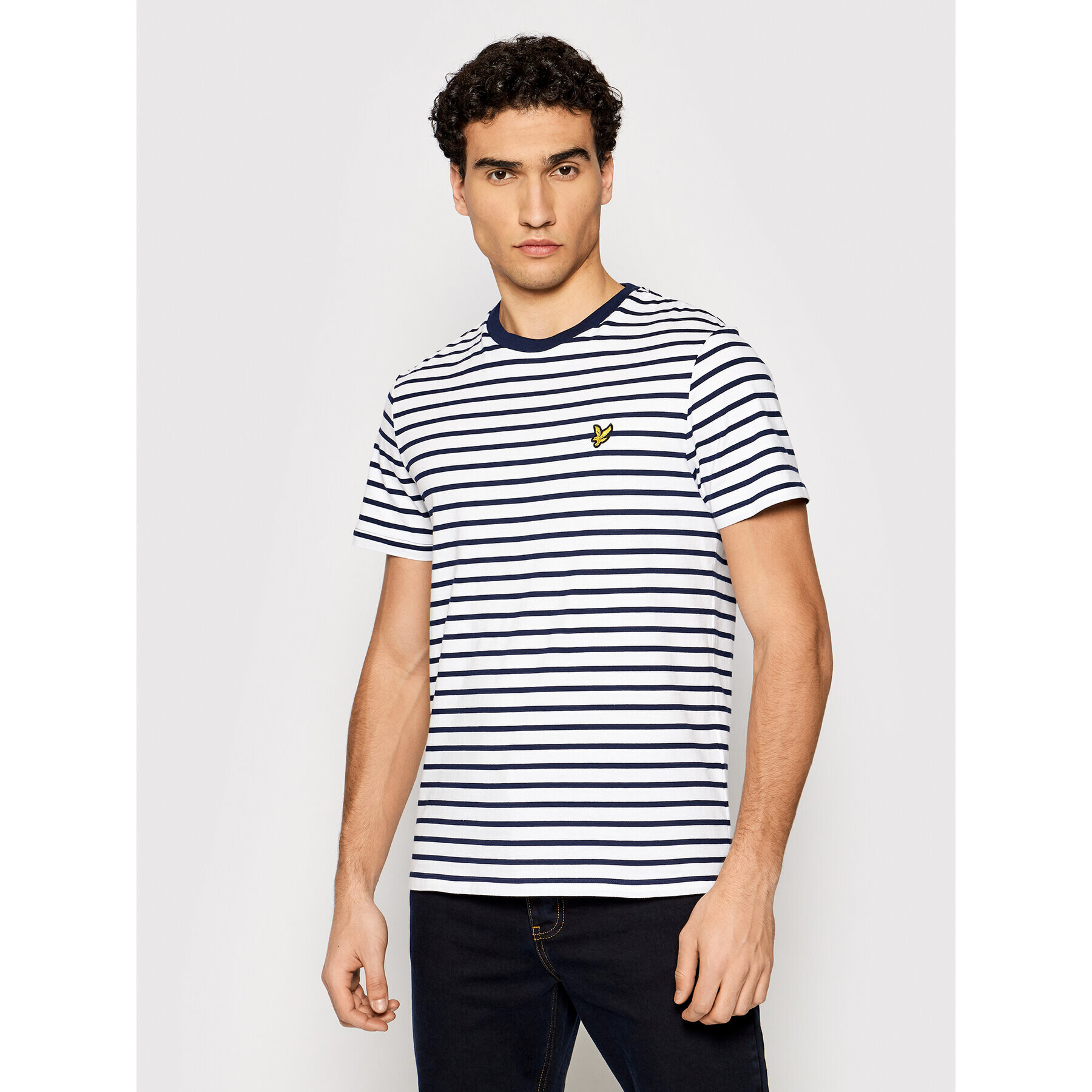 Lyle & Scott T-Shirt Breton Stripe TS508VB Bílá Regular Fit - Pepit.cz