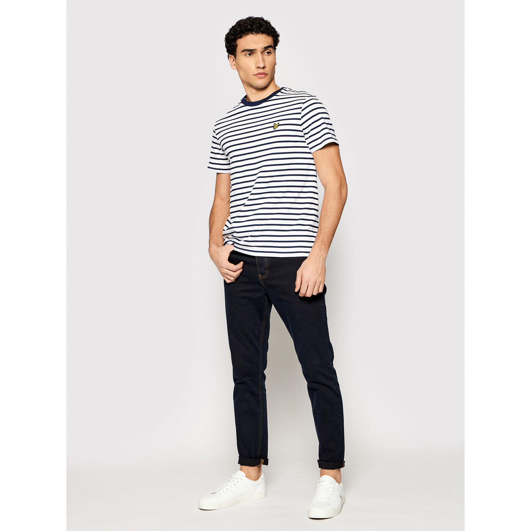 Lyle & Scott T-Shirt Breton Stripe TS508VB Bílá Regular Fit - Pepit.cz