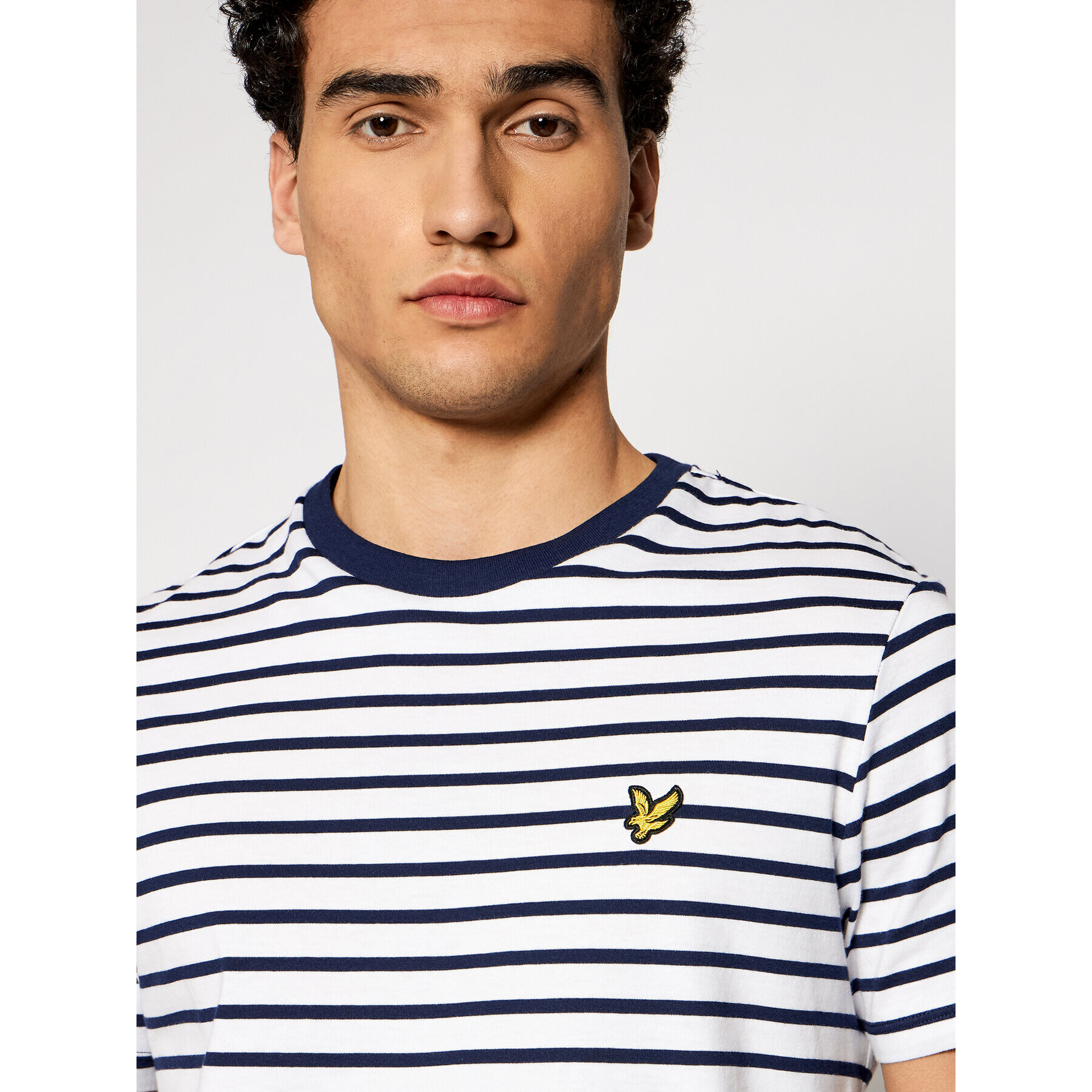 Lyle & Scott T-Shirt Breton Stripe TS508VB Bílá Regular Fit - Pepit.cz