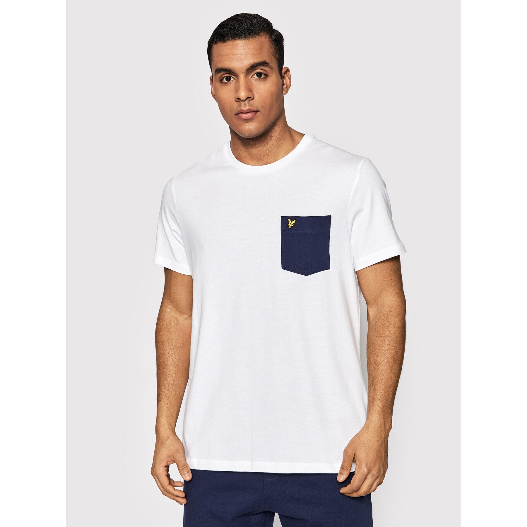 Lyle & Scott T-Shirt Contrast Pocket TS831VOG Bílá Regular Fit - Pepit.cz