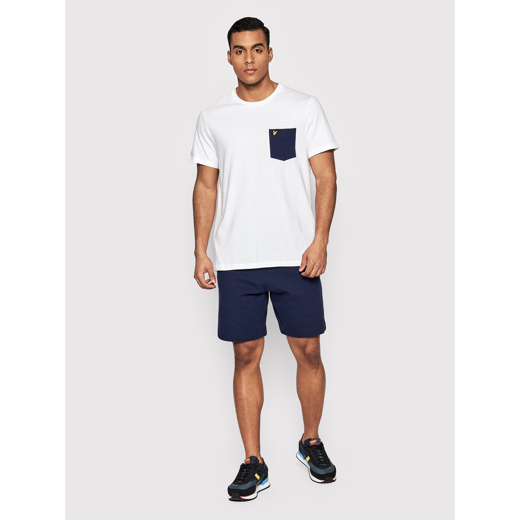 Lyle & Scott T-Shirt Contrast Pocket TS831VOG Bílá Regular Fit - Pepit.cz