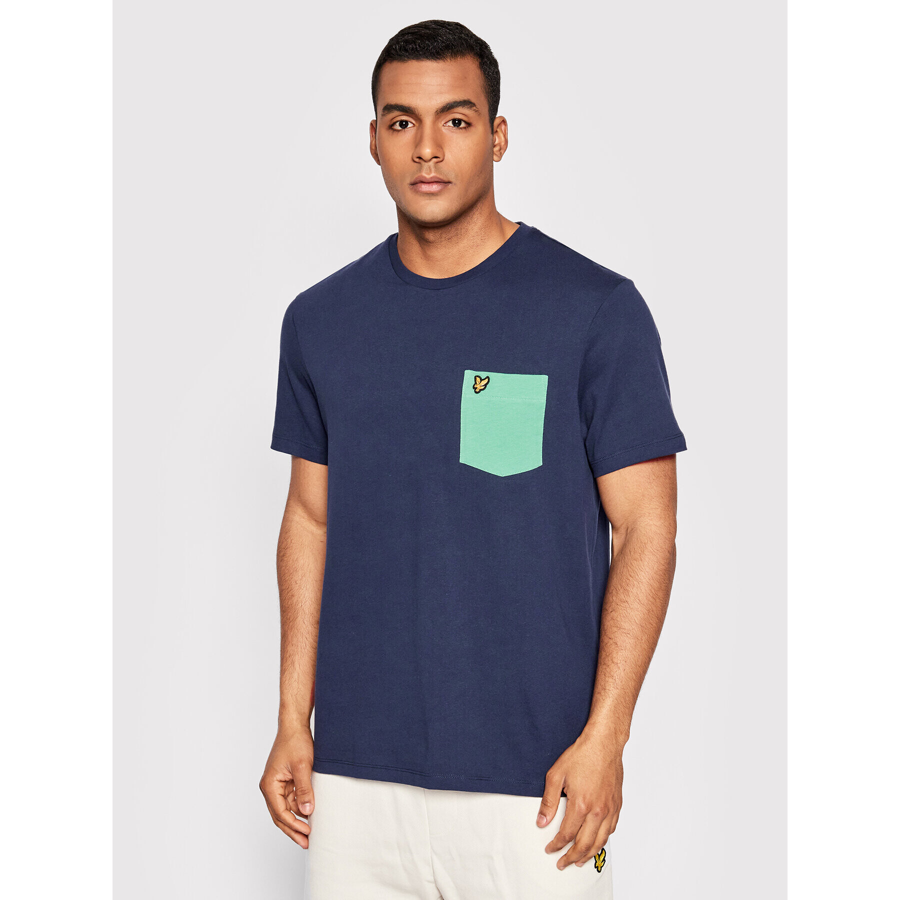 Lyle & Scott T-Shirt Contrast Pocket TS831VOG Tmavomodrá Regular Fit - Pepit.cz