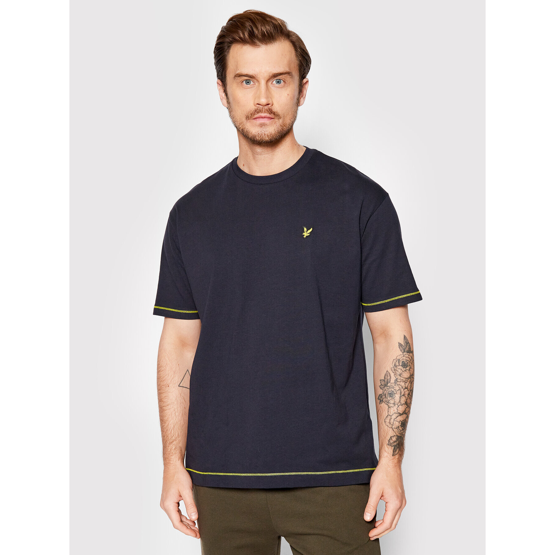 Lyle & Scott T-Shirt Flatlock TS1615V Tmavomodrá Oversize - Pepit.cz