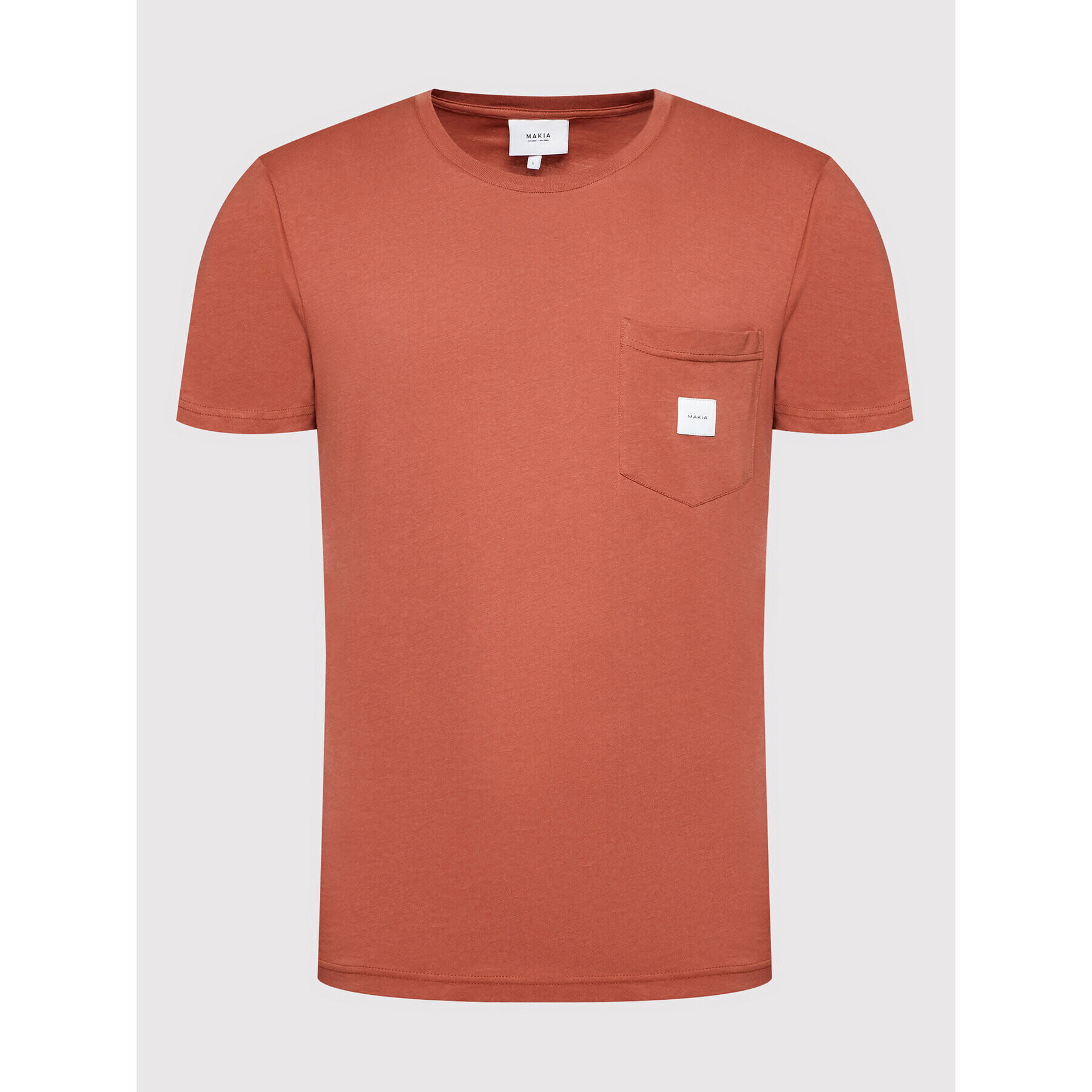 Makia T-Shirt Square Pocket M24041 Červená Regular Fit - Pepit.cz