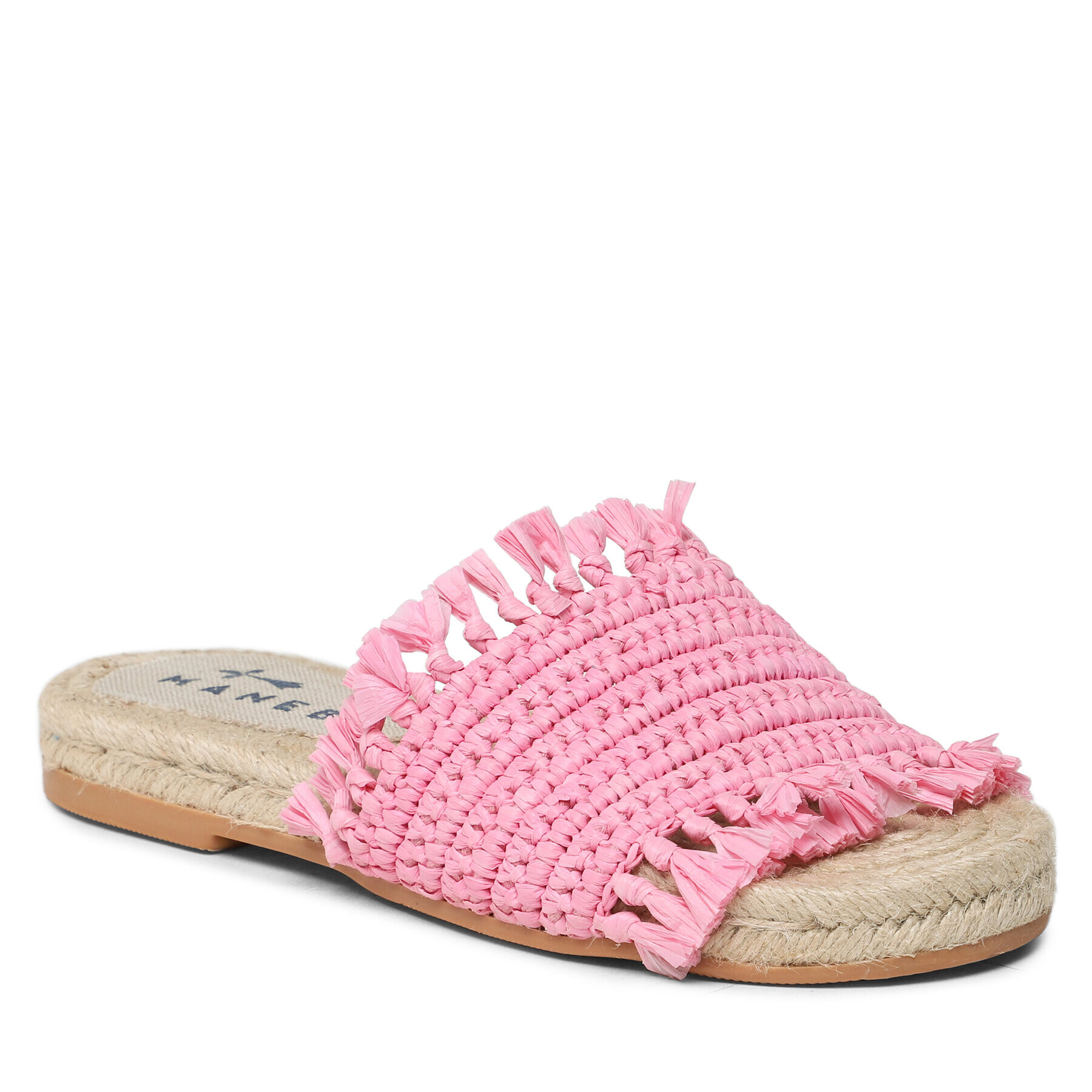 Manebi Espadrilky Fringed Knots Raffia Jute Sandals V 2.9 Y0 Růžová - Pepit.cz