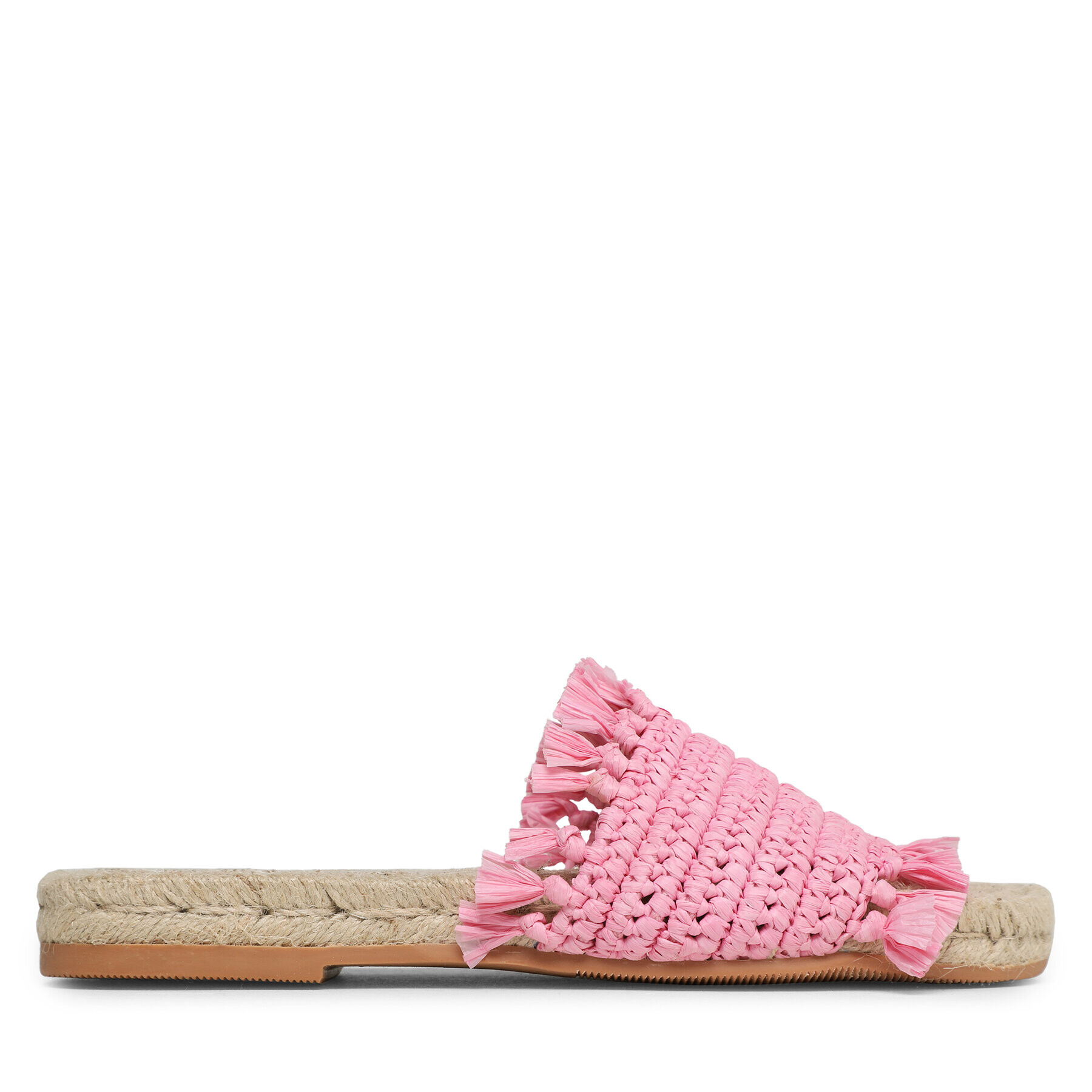 Manebi Espadrilky Fringed Knots Raffia Jute Sandals V 2.9 Y0 Růžová - Pepit.cz