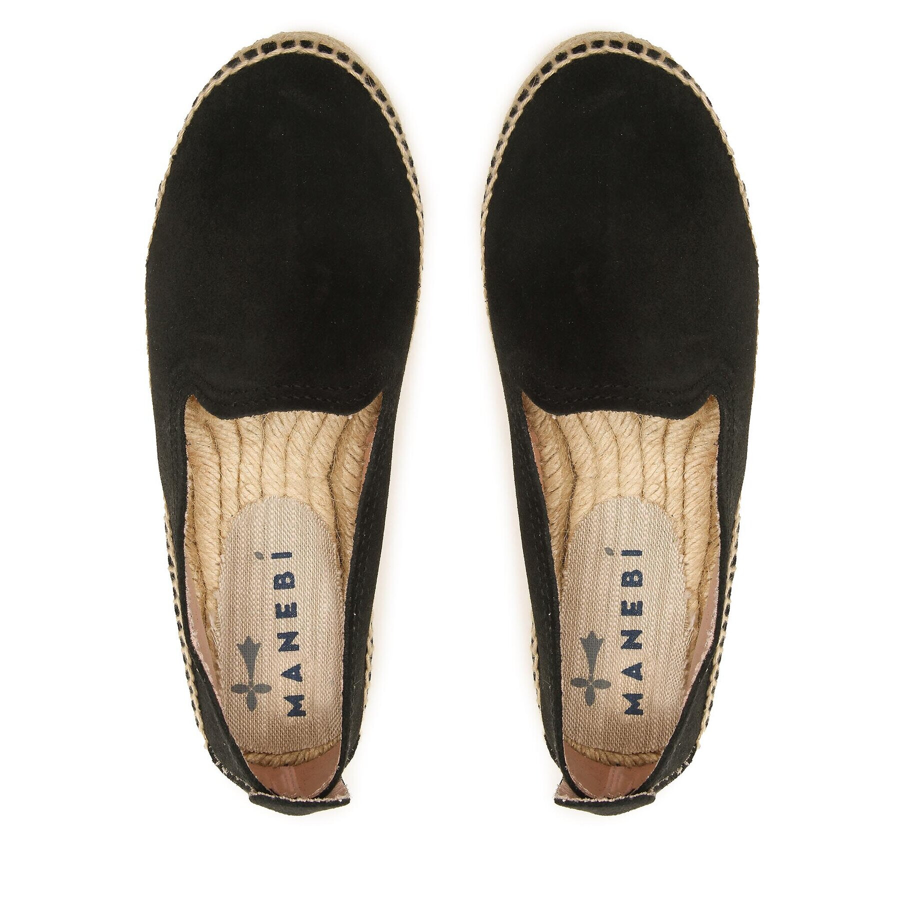 Manebi Espadrilky Suede Flat Espadrilles Černá - Pepit.cz