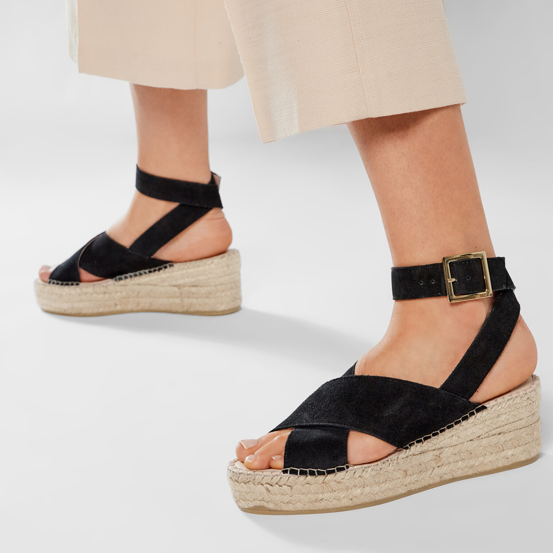 Manebi Espadrilky Wedges W Belt K 1.0 Wb Černá - Pepit.cz