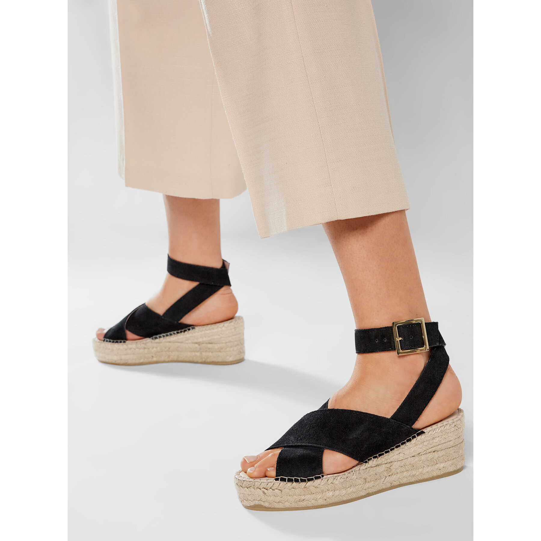 Manebi Espadrilky Wedges W Belt K 1.0 Wb Černá - Pepit.cz