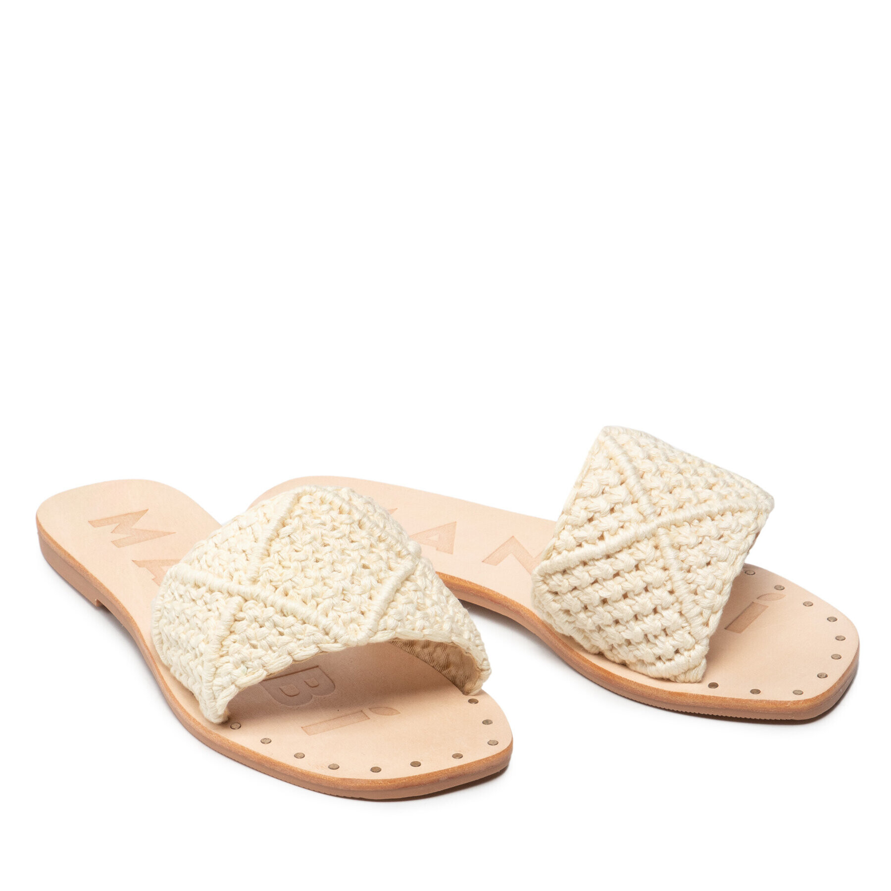 Manebi Nazouváky Leather Sandals S 6.9 Y0 Béžová - Pepit.cz