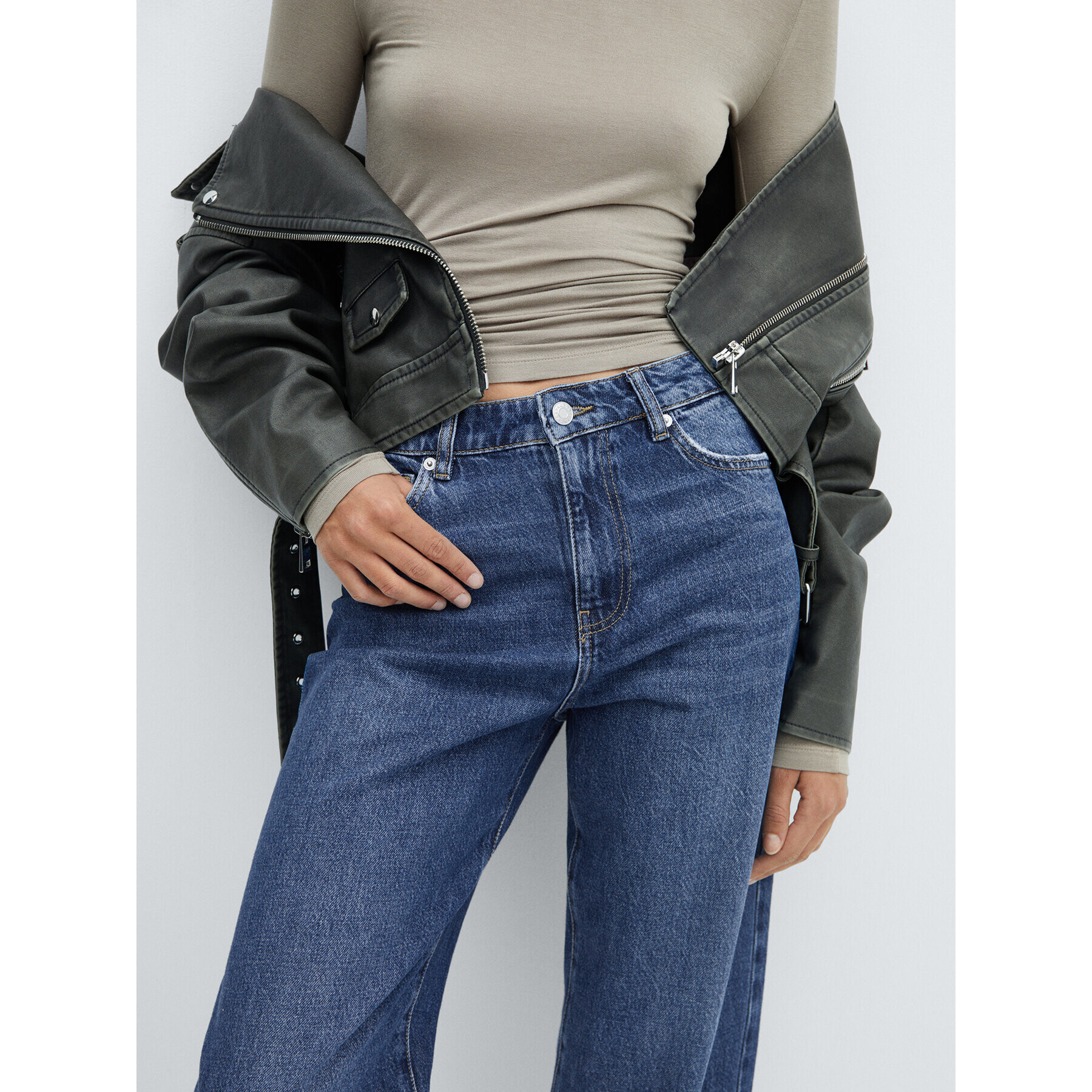 Mango Jeansy Agata 57005974 Modrá Slouchy Fit - Pepit.cz