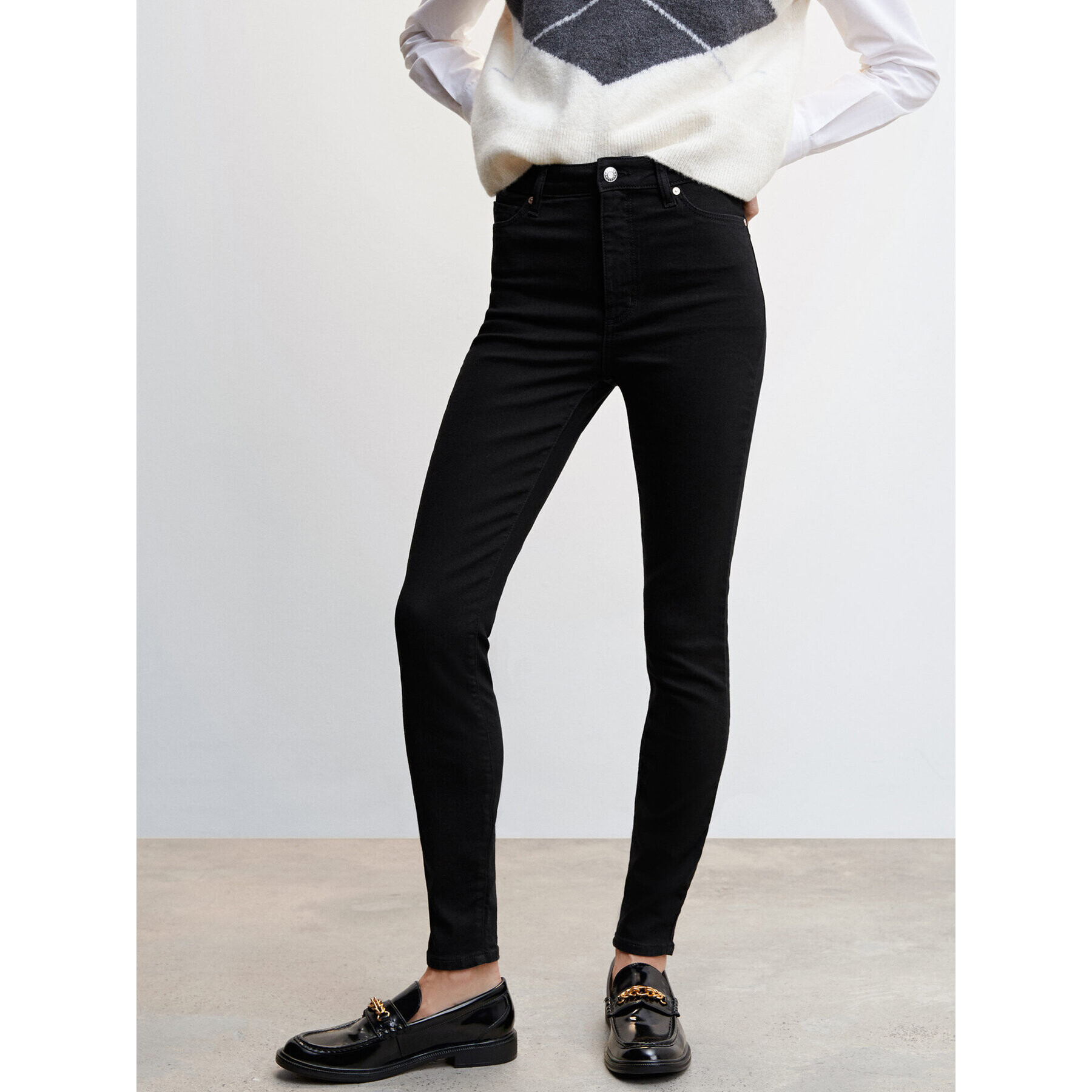 Mango Jeansy Anne 47000157 Černá Skinny Fit - Pepit.cz