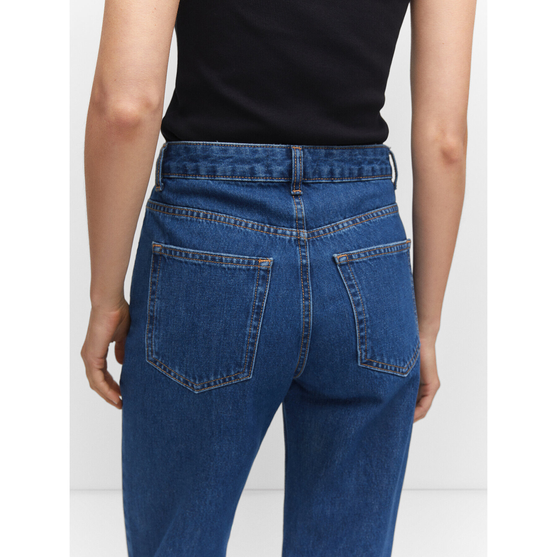 Mango Jeansy Danila 57005977 Modrá Straight Fit - Pepit.cz