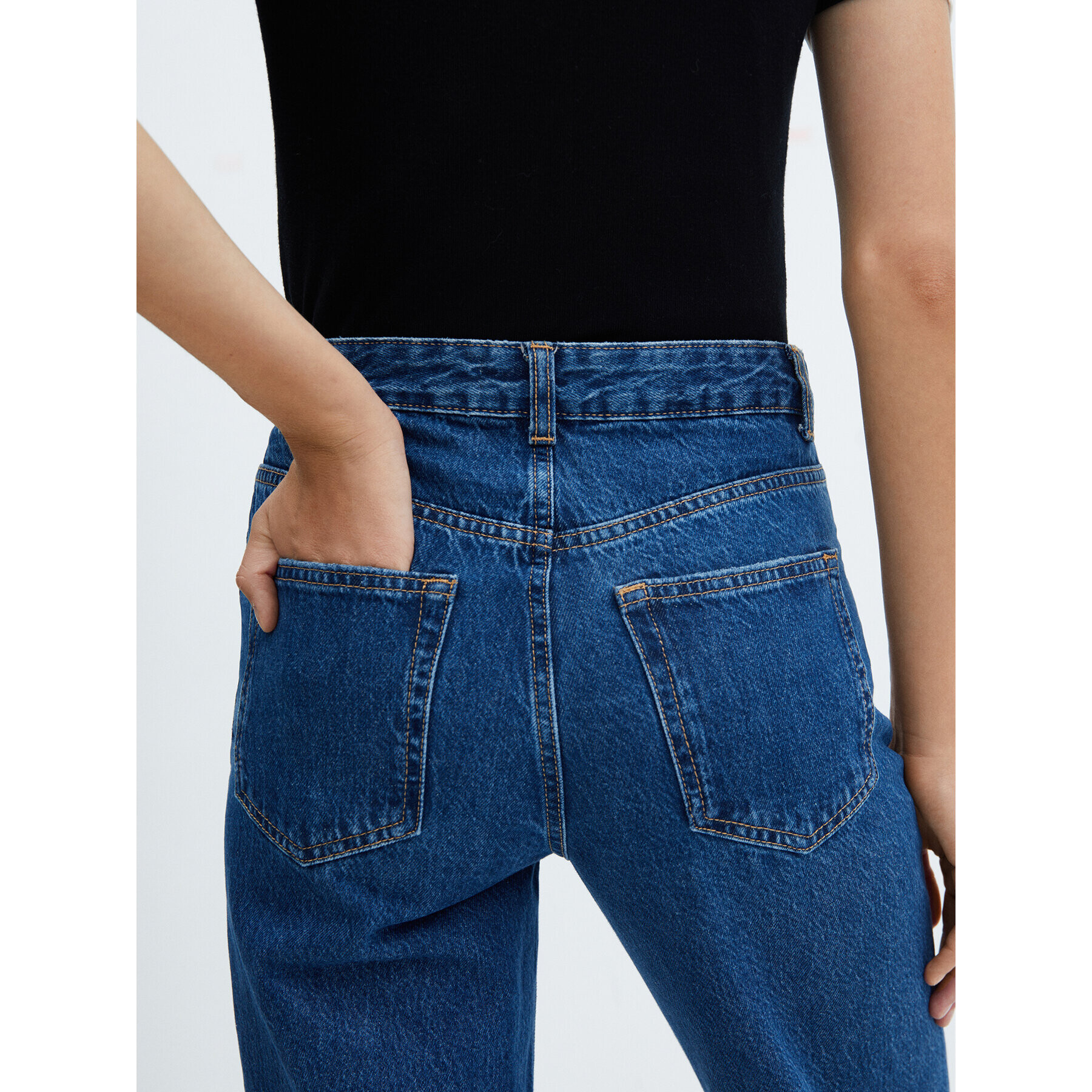 Mango Jeansy Danila 57005977 Modrá Straight Fit - Pepit.cz