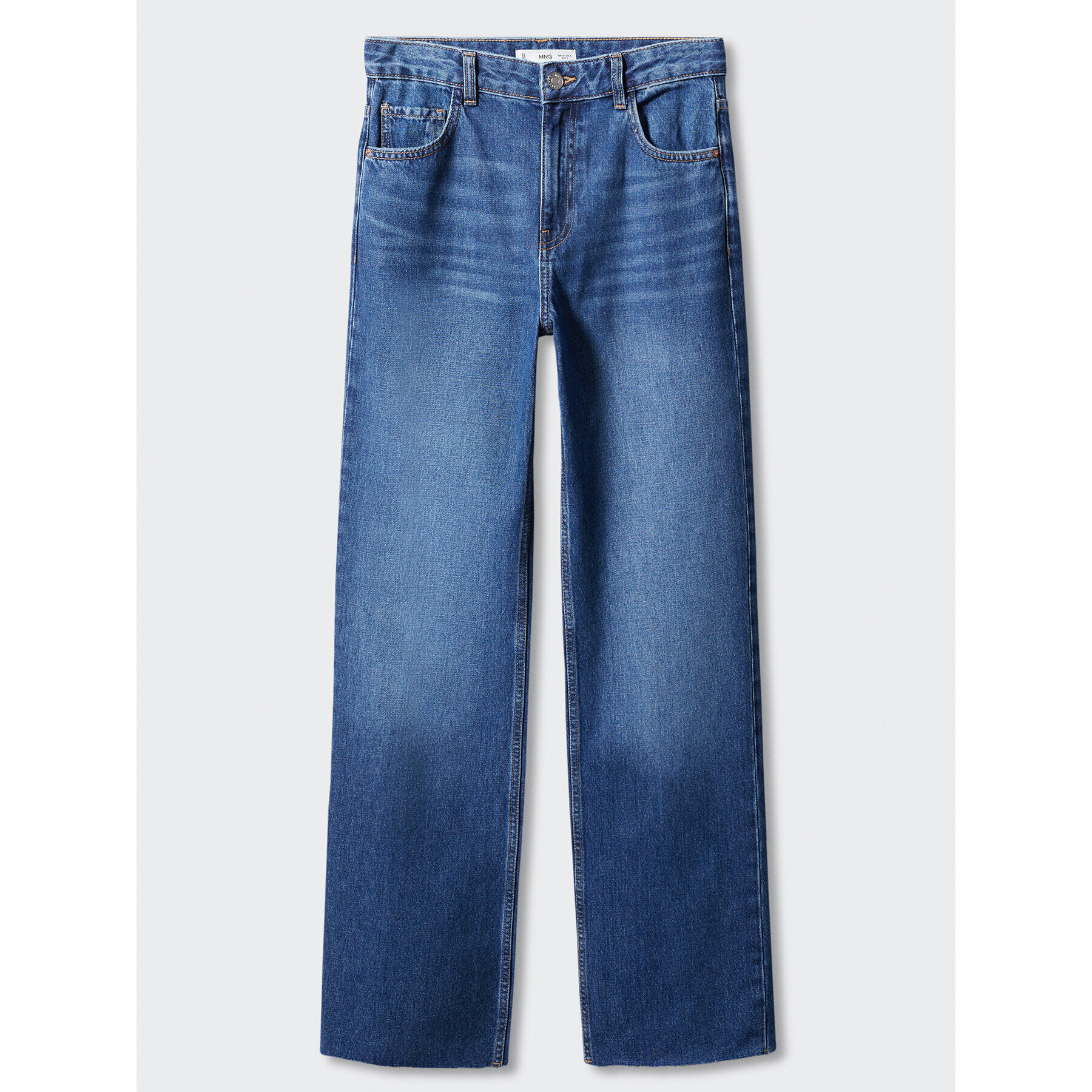 Mango Jeansy Danila 57005977 Modrá Straight Fit - Pepit.cz