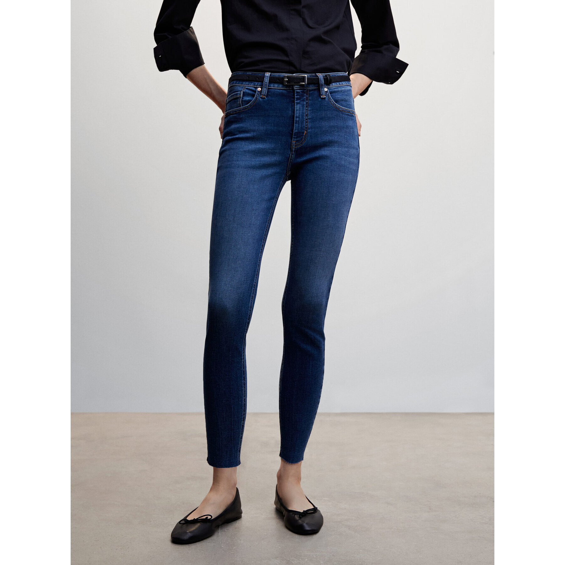 Mango Jeansy Isa 47010774 Modrá Skinny Fit - Pepit.cz