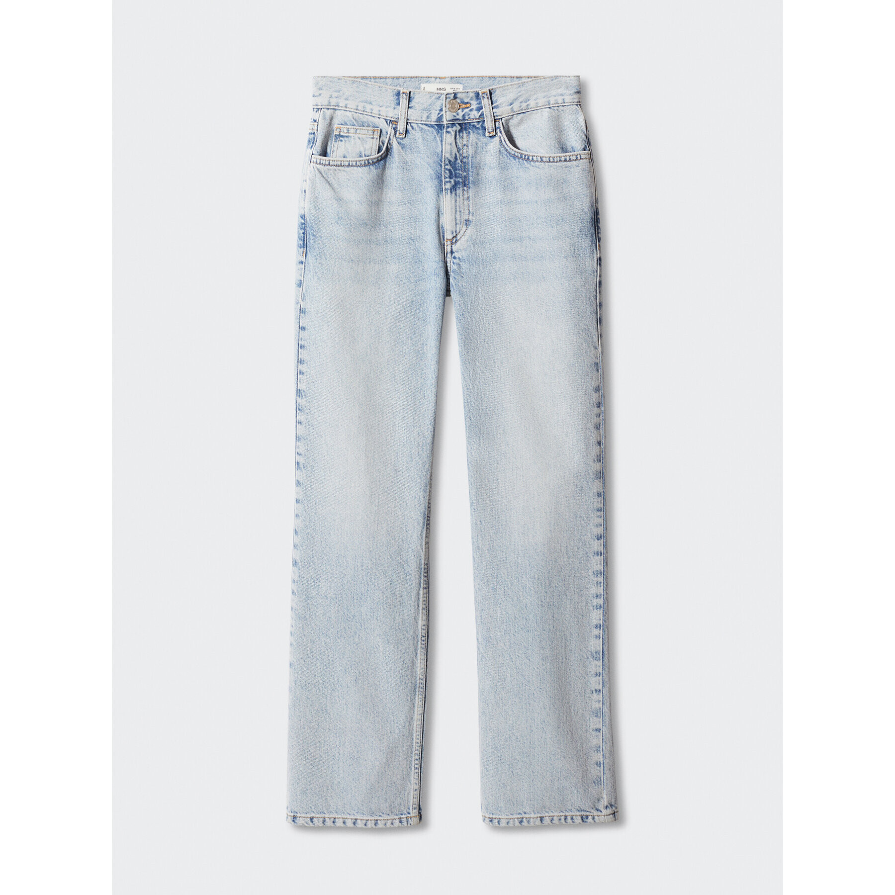 Mango Jeansy Matilda 57042003 Modrá Straight Fit - Pepit.cz